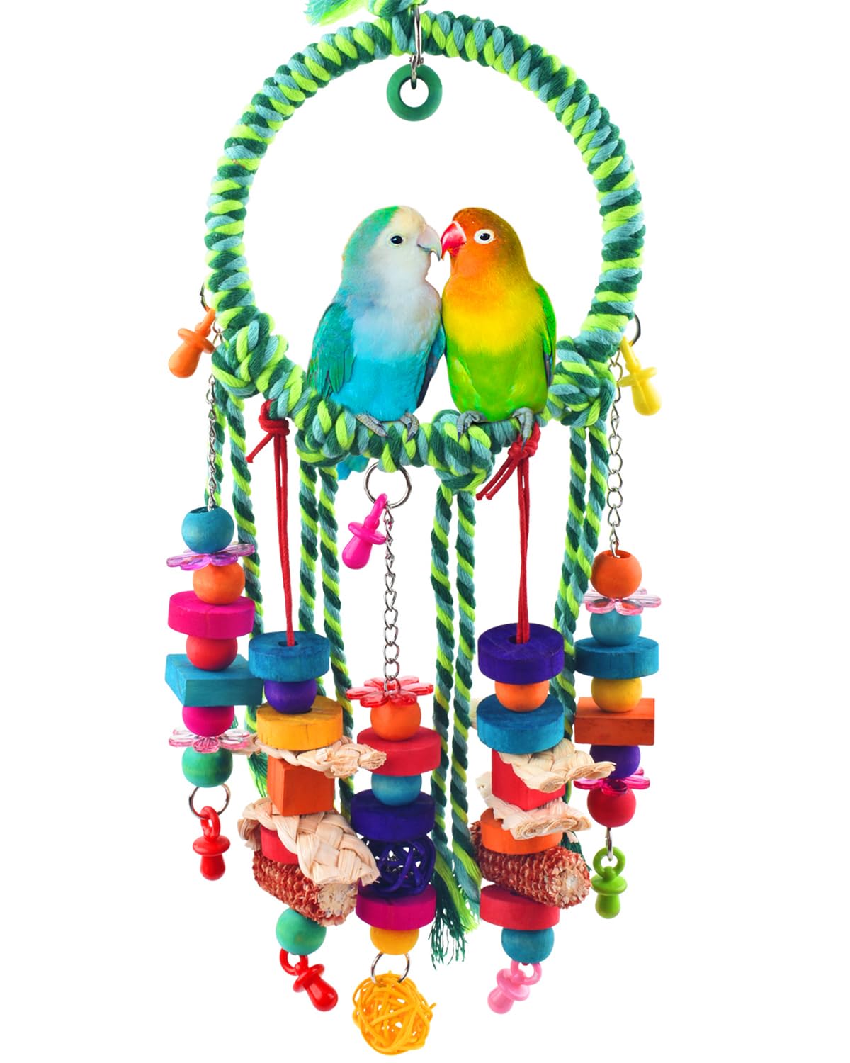 Katumo Bird Toys, Parrot Perch Parakeet Swing Cockatiel Chew Toys For Lovebird Parakeet Budgie Conure Cockatiel Finch And More Small Birds