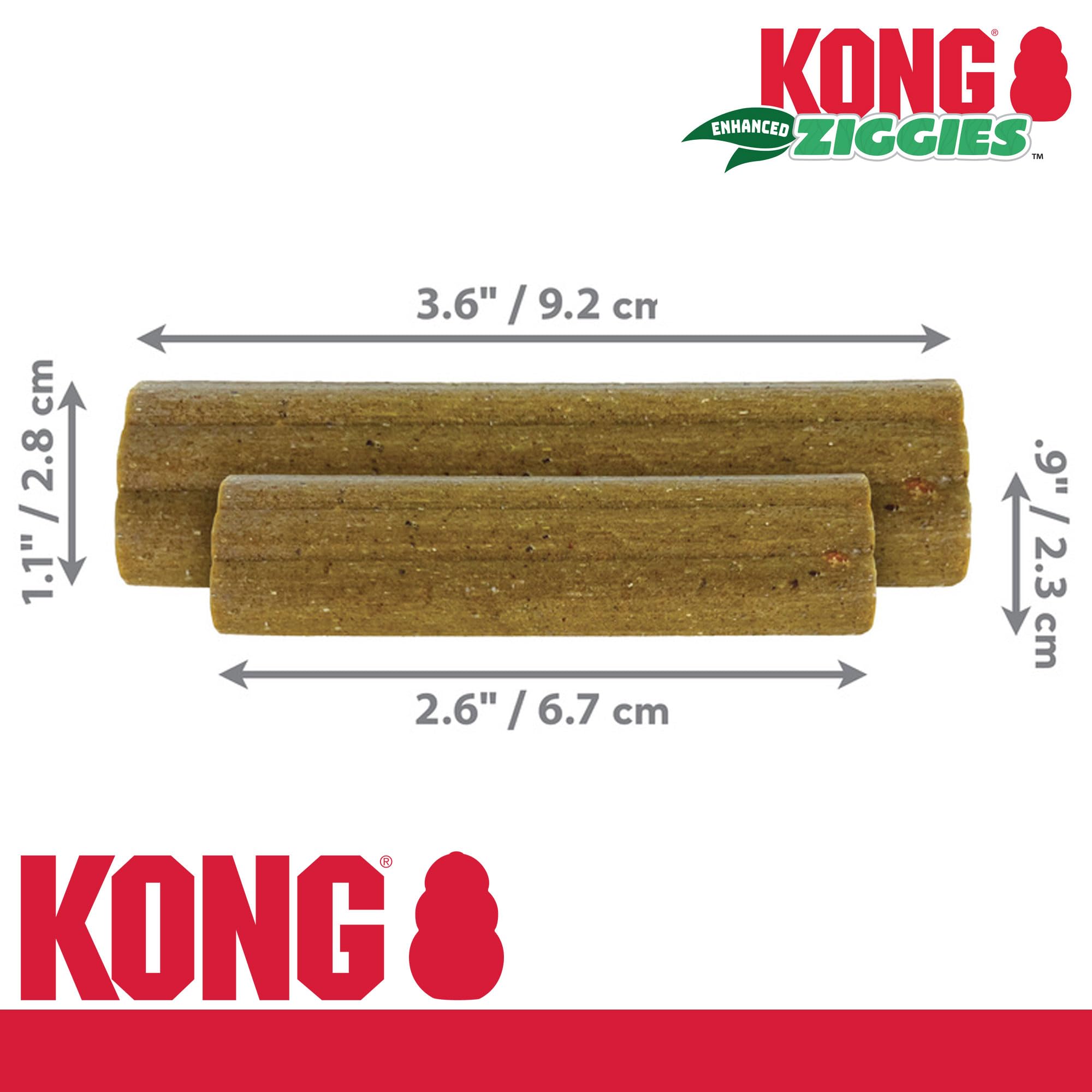 Kong Enhanced Ziggies Large Dog Treat, 8-Ounce (Pack of 3)