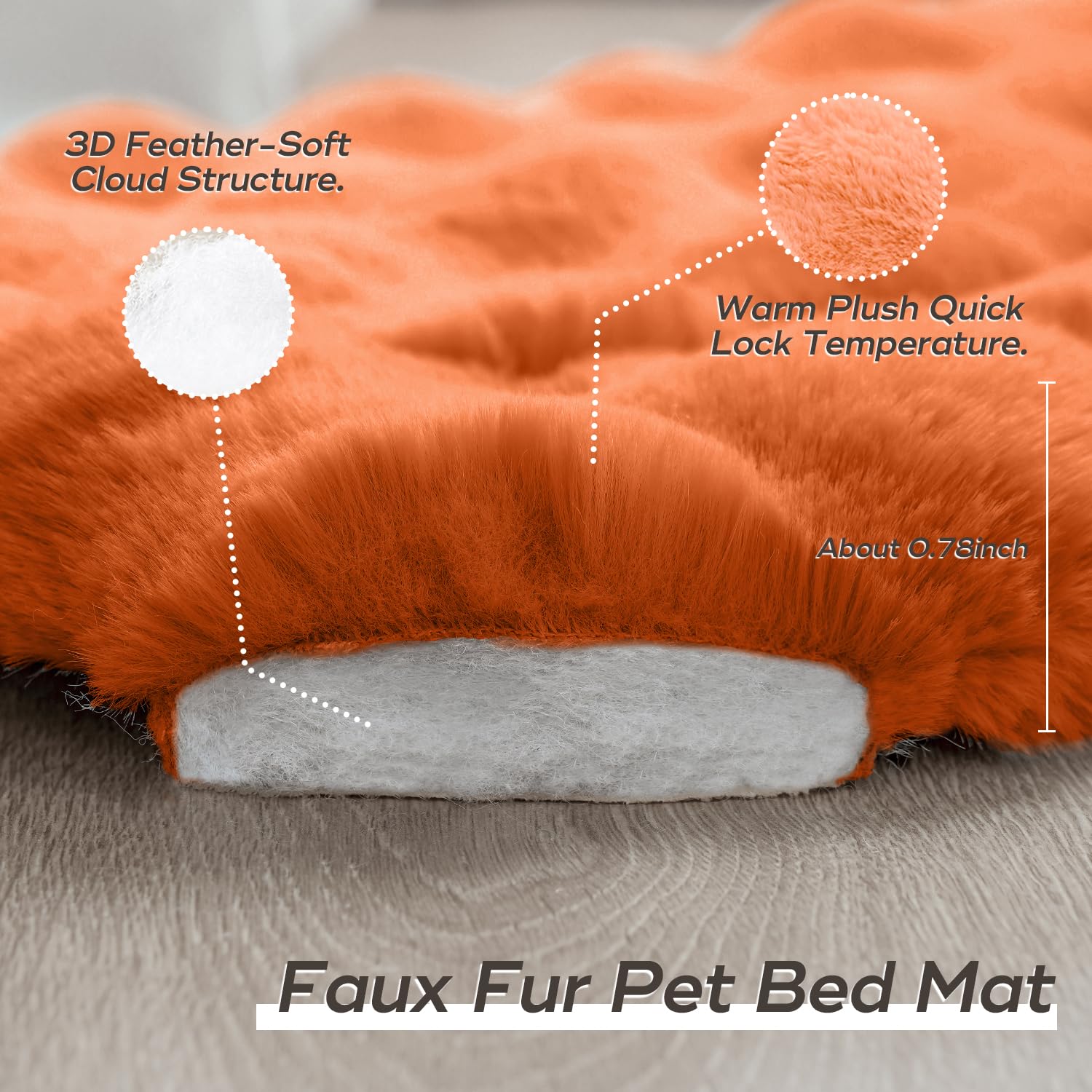 Somahe Cat Beds For Indoor Cats Faux Fur Pet Mat Cute Kitten Plush Bed With Non-Slip Bottom For Carriers/Couch Dog & Puppy Frien