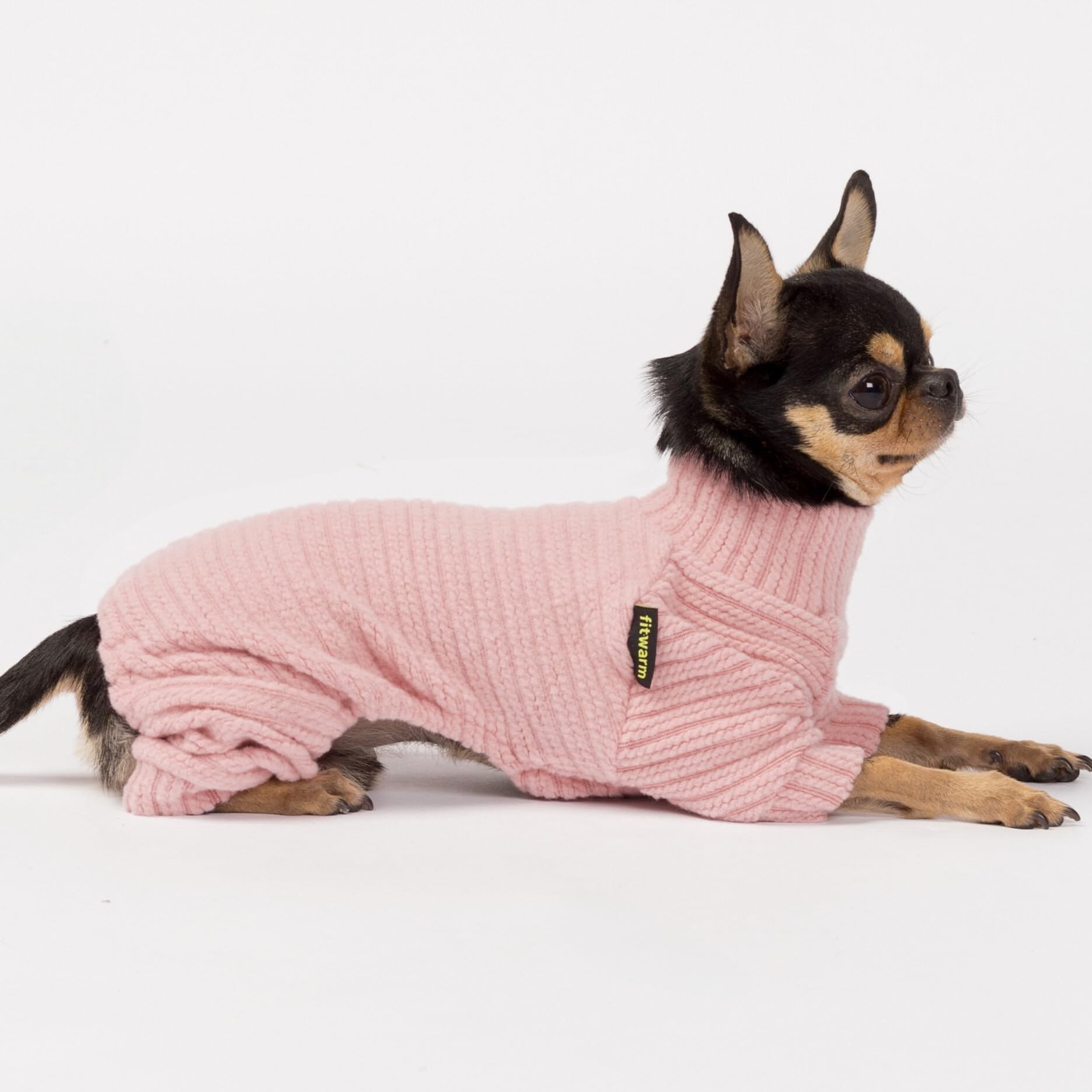 Fitwarm Turtleneck Knitted Dog Sweater Puppy Pajamas Thermal Doggie Winter Clothes Knitwear Pet Coats Cat Apparel Pink X-Small