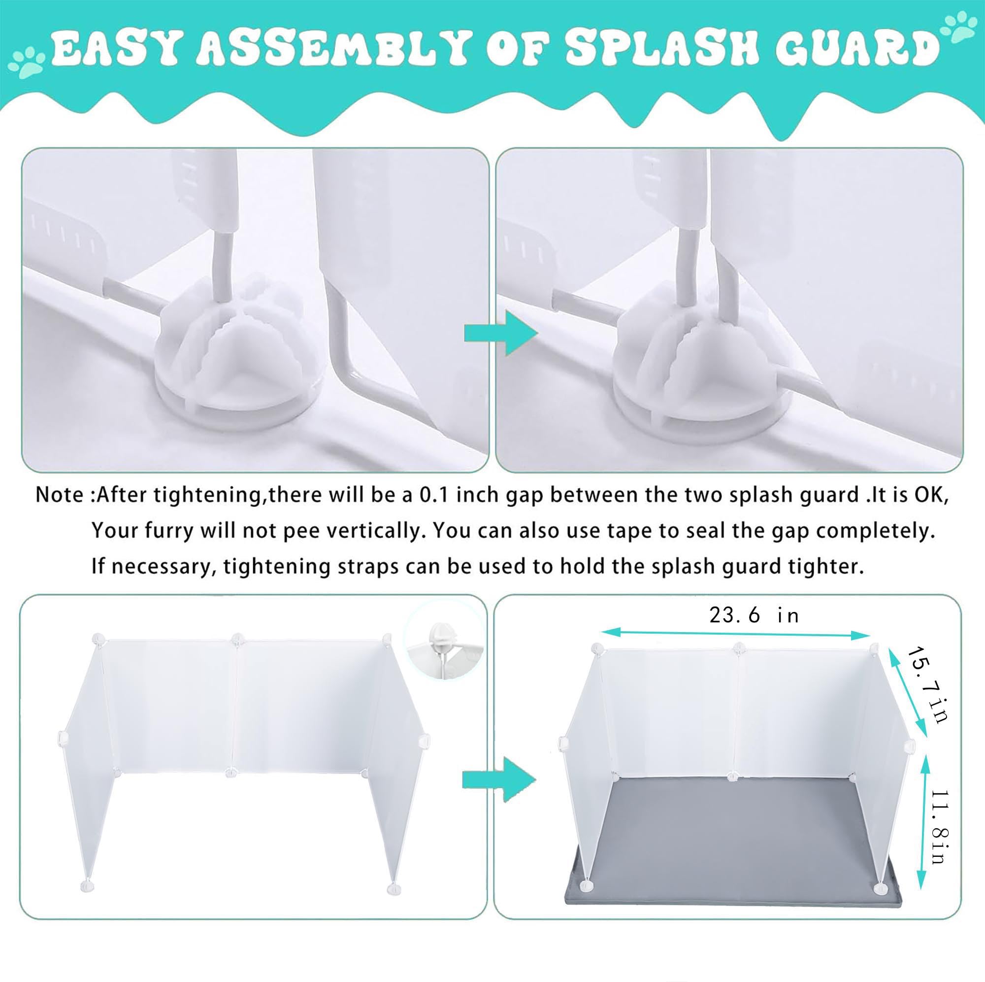 Dog Litter Box with High Walls,Indoor Dog Potty for Small to Medium Dogs Like Corgie French Bulldog,etc.No Spill Silicone Pee Pa