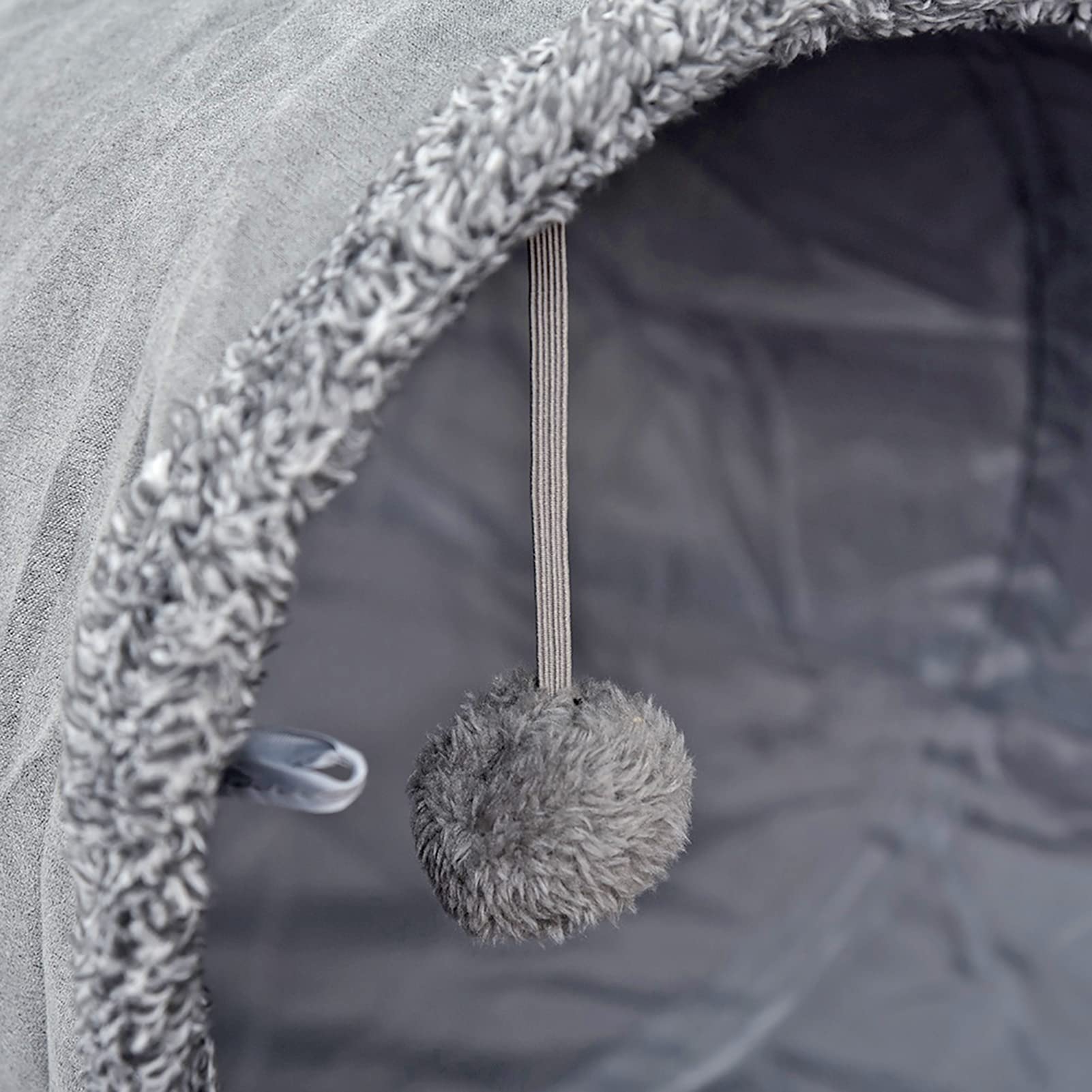 Leerking Extra Long Cat Tunnel 51'(L) Dia 12' For Large Fat Cat Crinkle Tube Connectable Indoor Outdoor Hideaway Toy For Rabbit Puppy, Grey