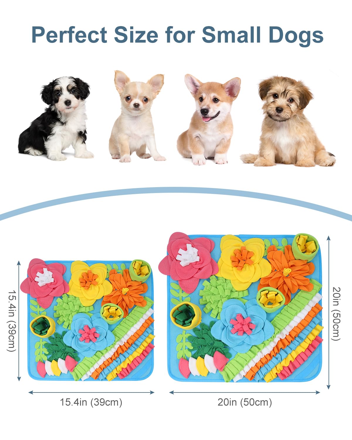 Ankilo Snuffle Mat for Dogs, Pet Treats Feeding Mat, 20 x 20 inch for Medium & Large, Felt Wool Dog Feeding Mats for Slow Feed,