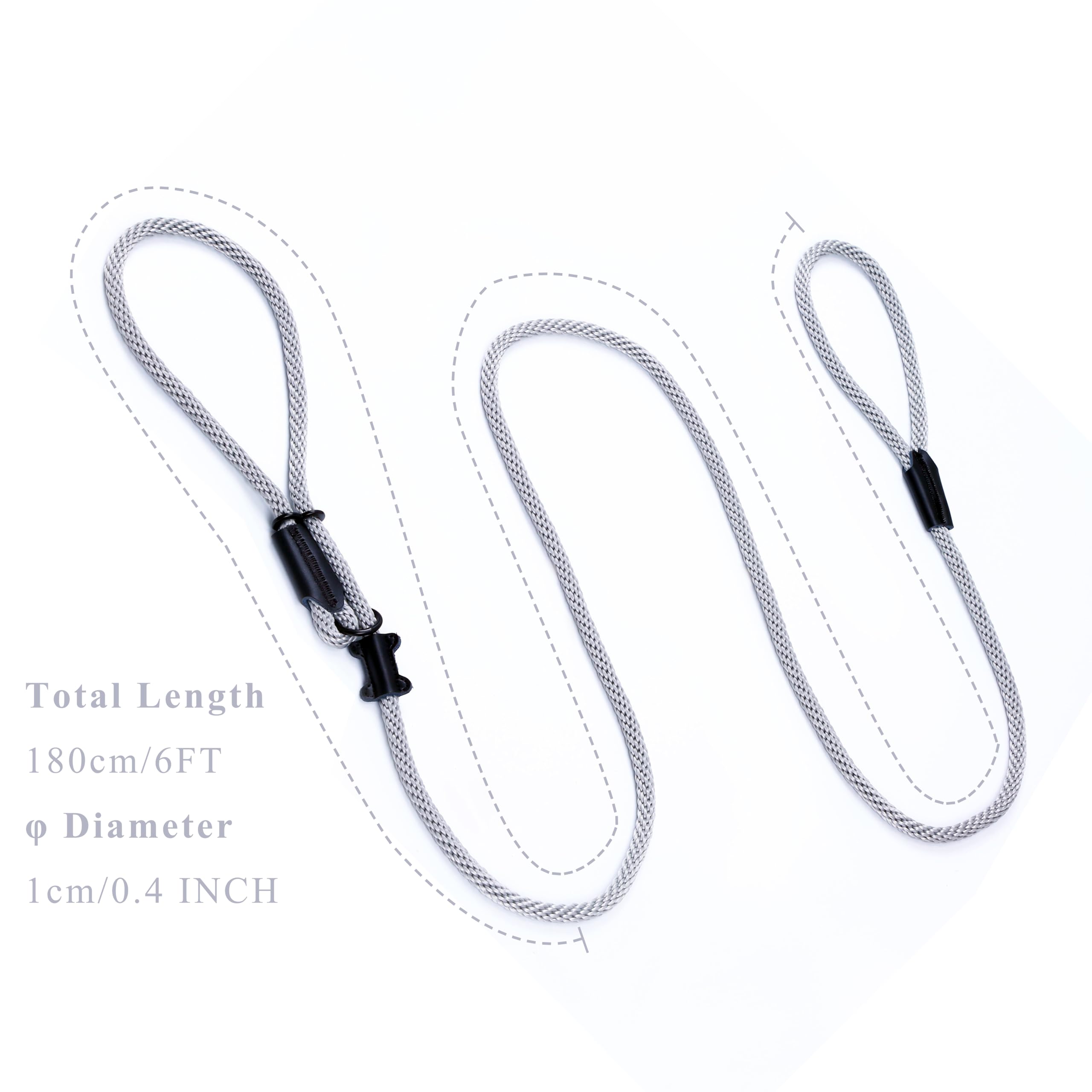 Multifunctional Figure 8 Padded Head Halter Walking Training Leather Stopper Rope Slip Lead Dog Leash Muzzle (Grey)