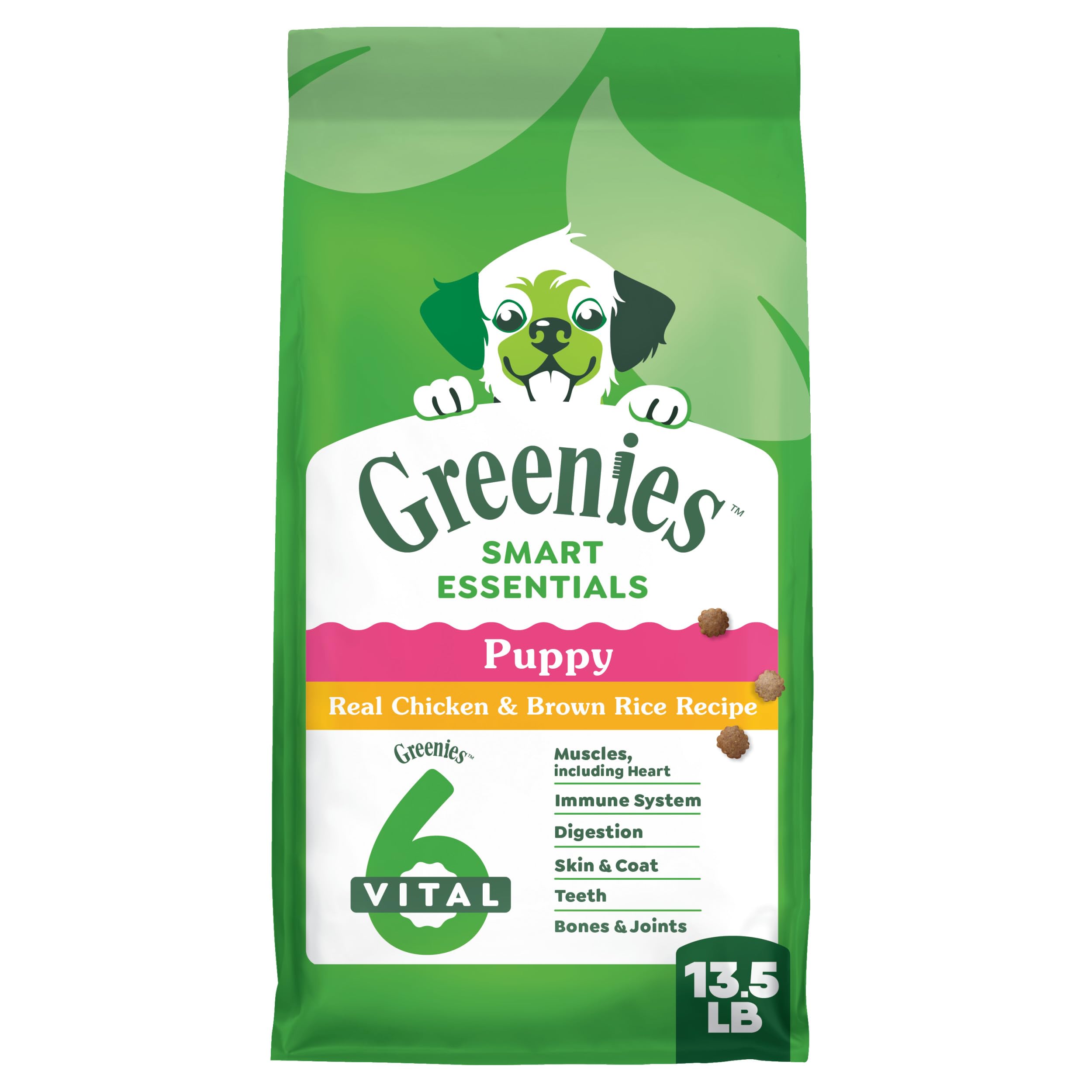 Greenies Smart Essentials Puppy High Protein Dry Dog Food Real Chicken & Brown Rice Recipe, 13.5 lb. Bag