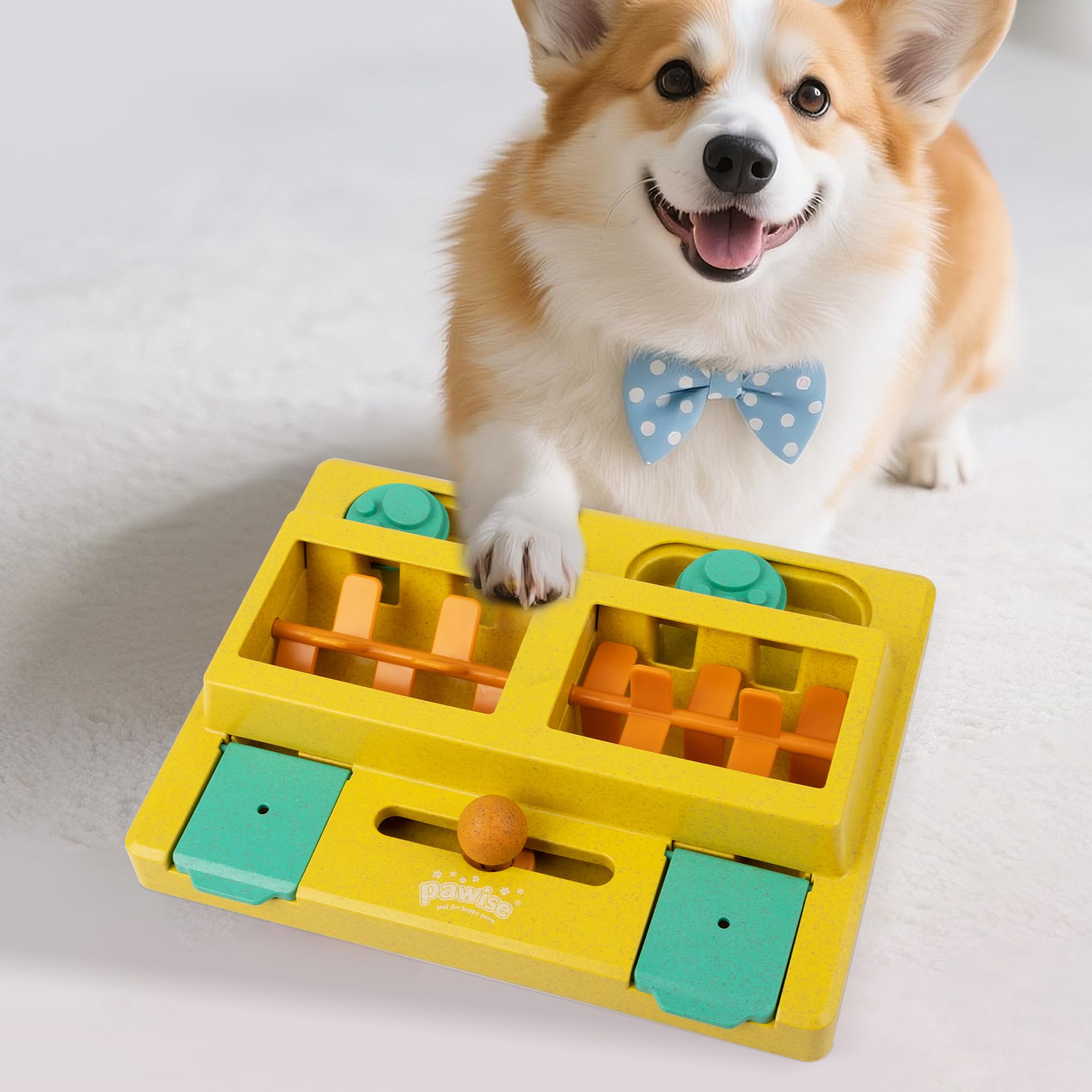Pawise Dog Puzzle Feeder Toy,Fun Slow Feeder 3 Levels, Pup Food Treat Dispenser for IQ Training & Mental Enrichment, Interactive