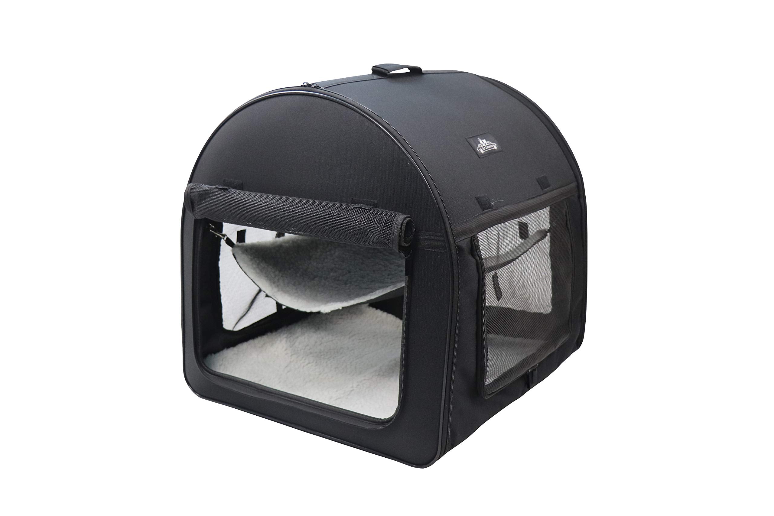 Soft Dog Cat Crate The Portable 2-In-1 Double Travel Kennel Tube Carrier For All Pets Car Seat Ready