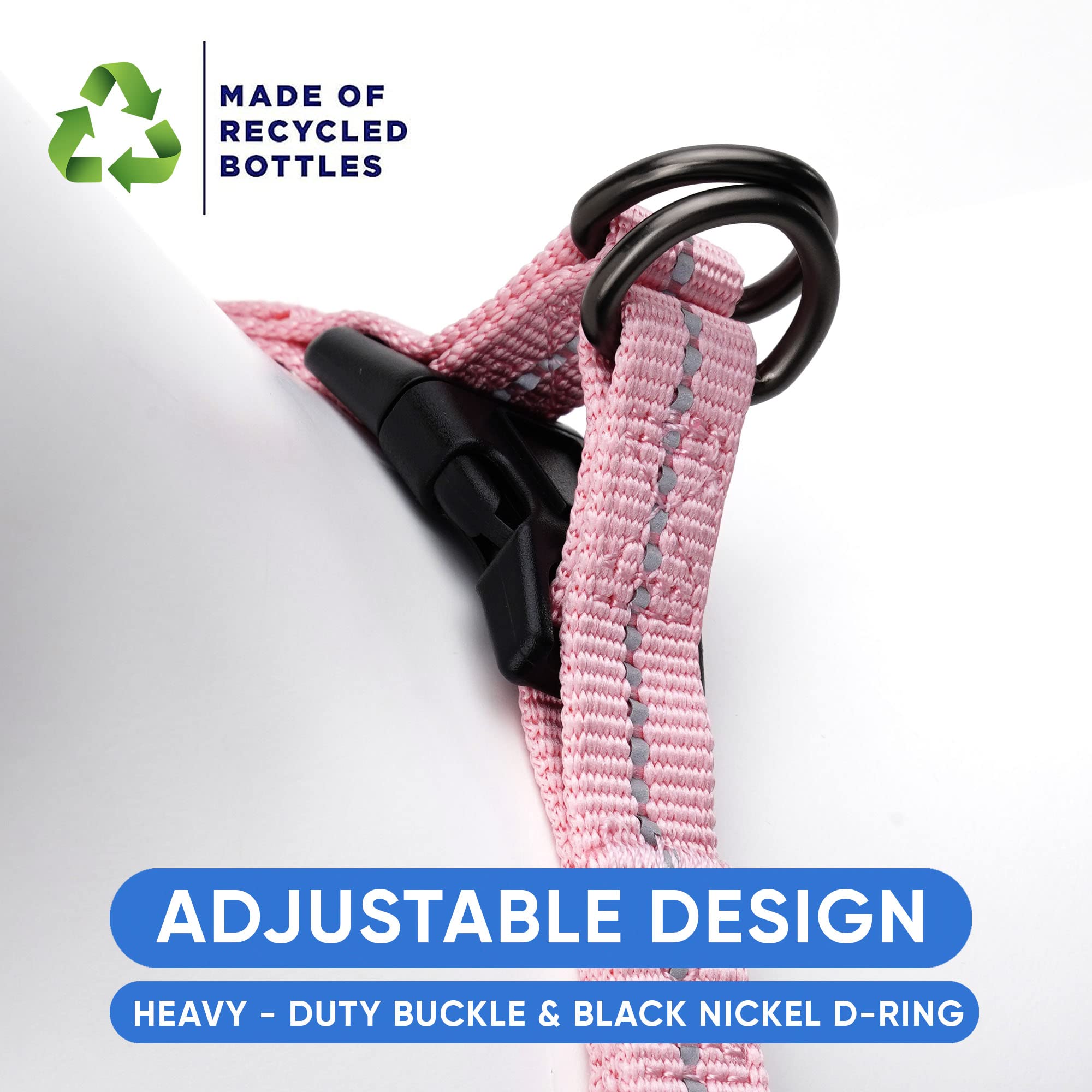 Pawtitas Recycled Dog Harness With Reflective Stitched A Puppy Harness Made From Plastic Bottles Collected From Oceans Medium Pi