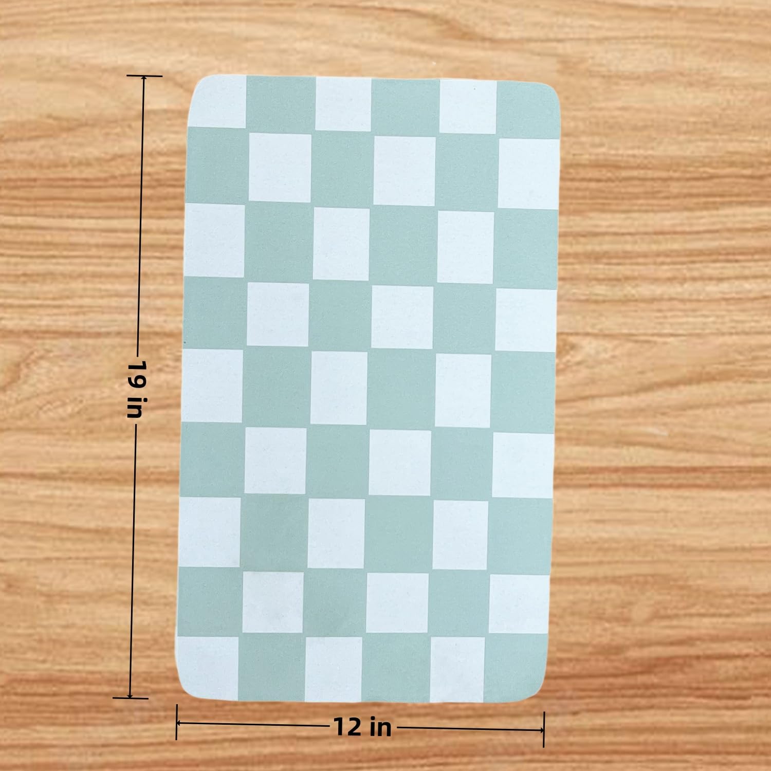 Cdoffice Cat Feeding Mat Dog Feeding Mat Absorbent Dog Cat Bowl Mat (Green, 12'' X19'')