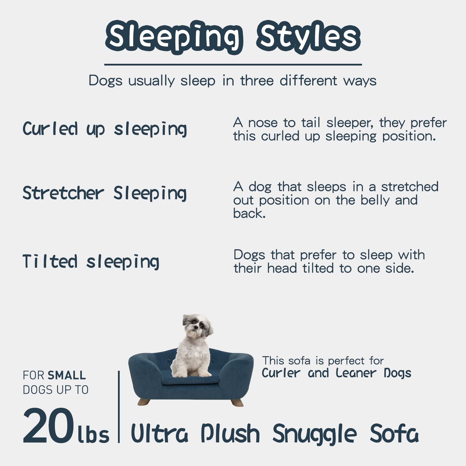 Shavi Dog Sofa Pet Couch For Samll Pet Dog And Cats, Low Back Lounging Bed With Velvet Modern Cat Couch Easy-To-Clean(Blue)