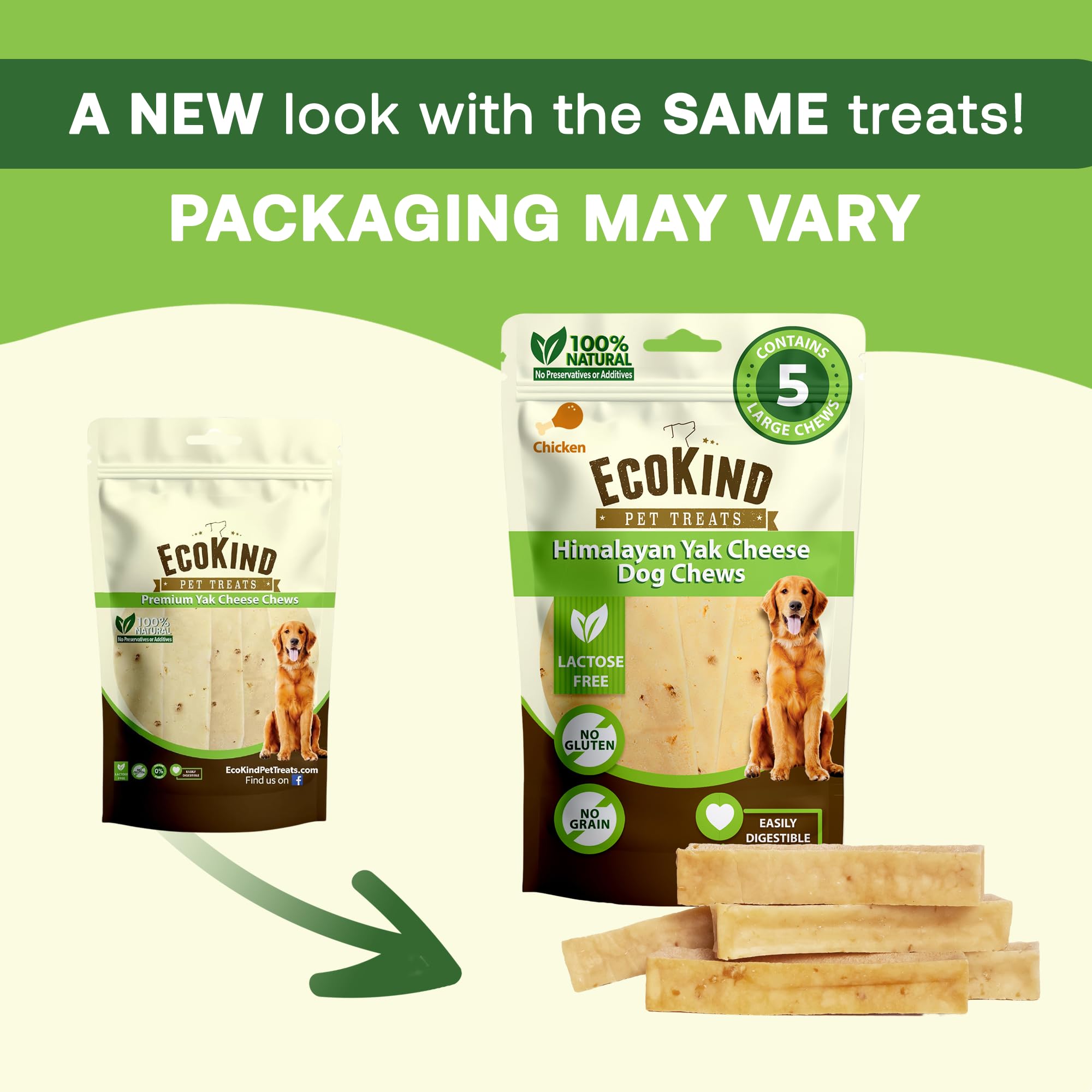EcoKind Premium Gold Yak Cheese Himalayan Dog Chews, Healthy Dog Treats for Small Dogs, All Natural, High Protein Dog Chew, Chic