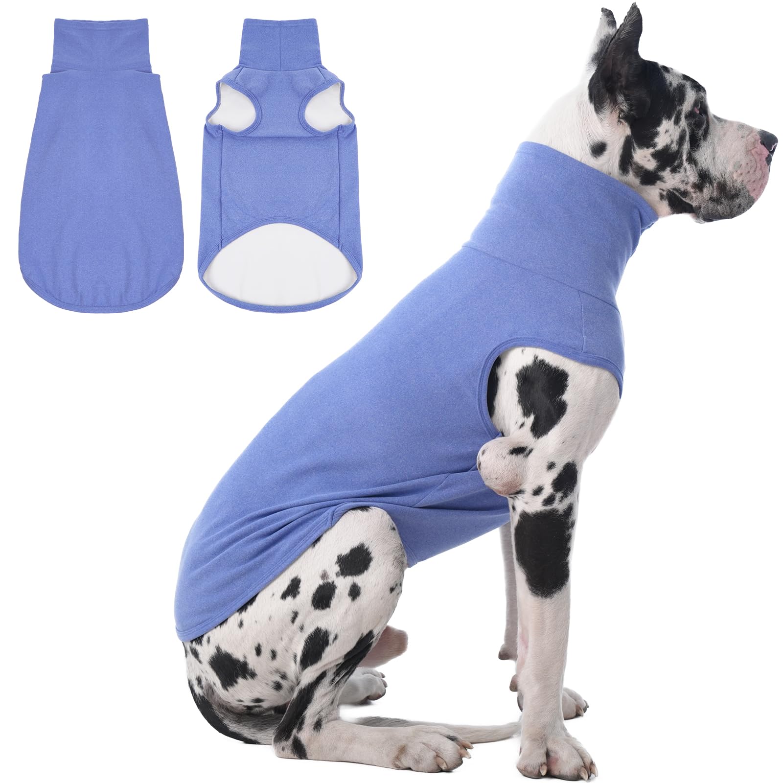 IECOii 4XL Dog Sweater,Stretch Fleece Vest Dog Sweater -Blue,XXXX-Large,Christmas Dog Sweater Big Dog Winter Clothe,Warm Pullove
