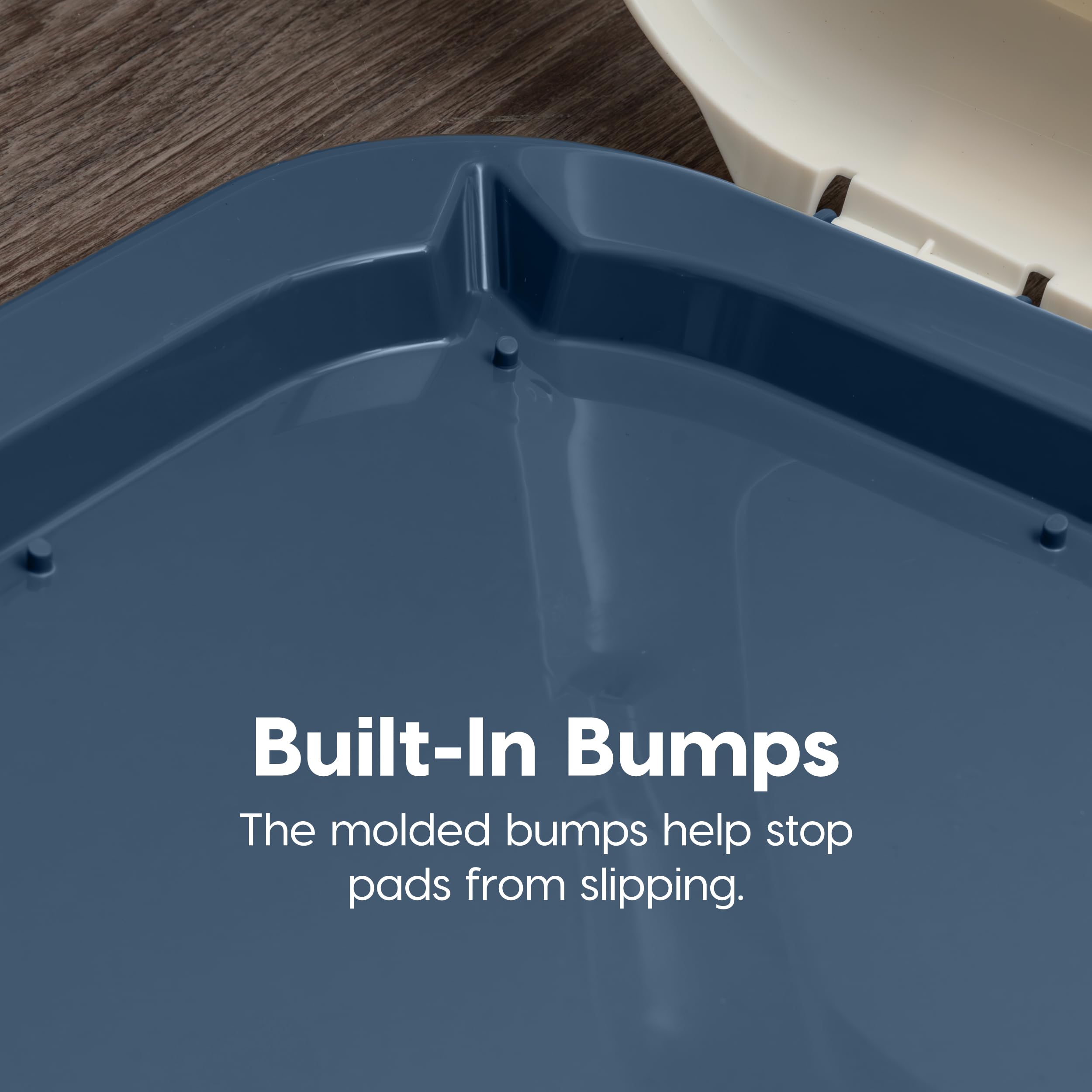 IRIS USA Pee Pad Holder - For Potty Training Regular Sized Dog & Puppy Pee Pads, Secured Latches, Non-Skid Feet, Leak Protection