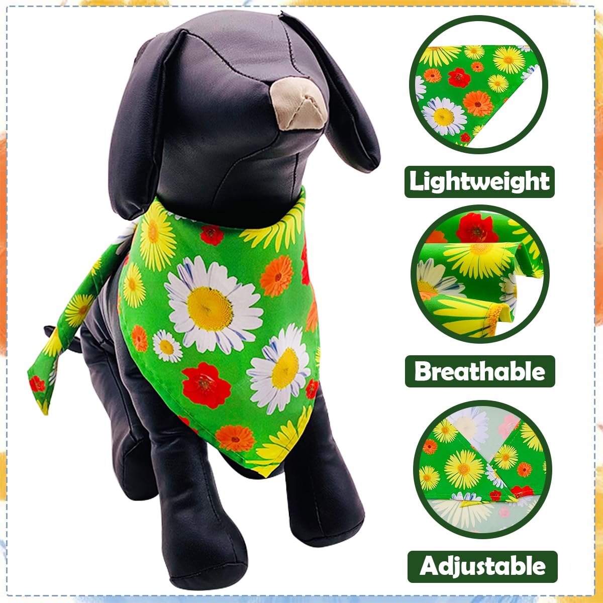Jpgdn 100Pcs Dog Bandanas Floral Spring Flowers Bulk For Small Medium Dog Pink Purple Bule Kerchief Triangle Bibs Head Scarves F