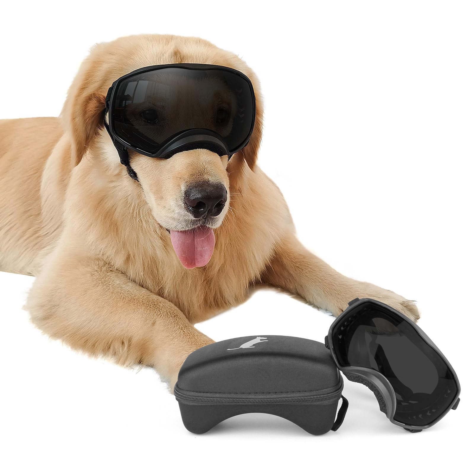 Namsan Dog Goggles Large Breed, Uv Protection, Driving Doggie Sunglasses For Medium To Large Dogs, Wide Glasses Full Eye Protect