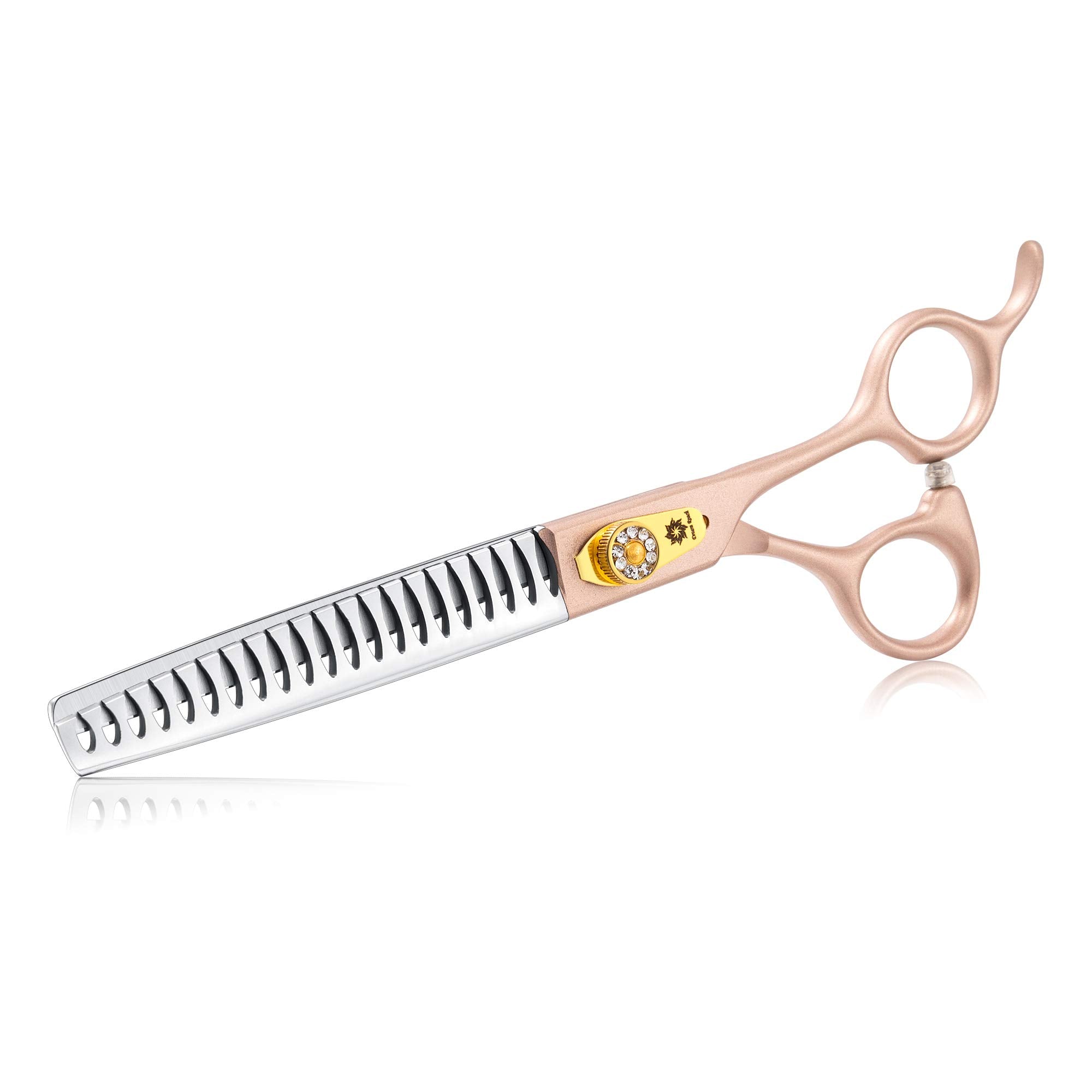 7 Inch Professional Pet Grooming Scissor, 440C Japanese Steel Straight & Curved & Thinning & Chunker Shears/Scissors For Dog Cat And More Pets (7-Inch-Grooming Scissors Set 02)