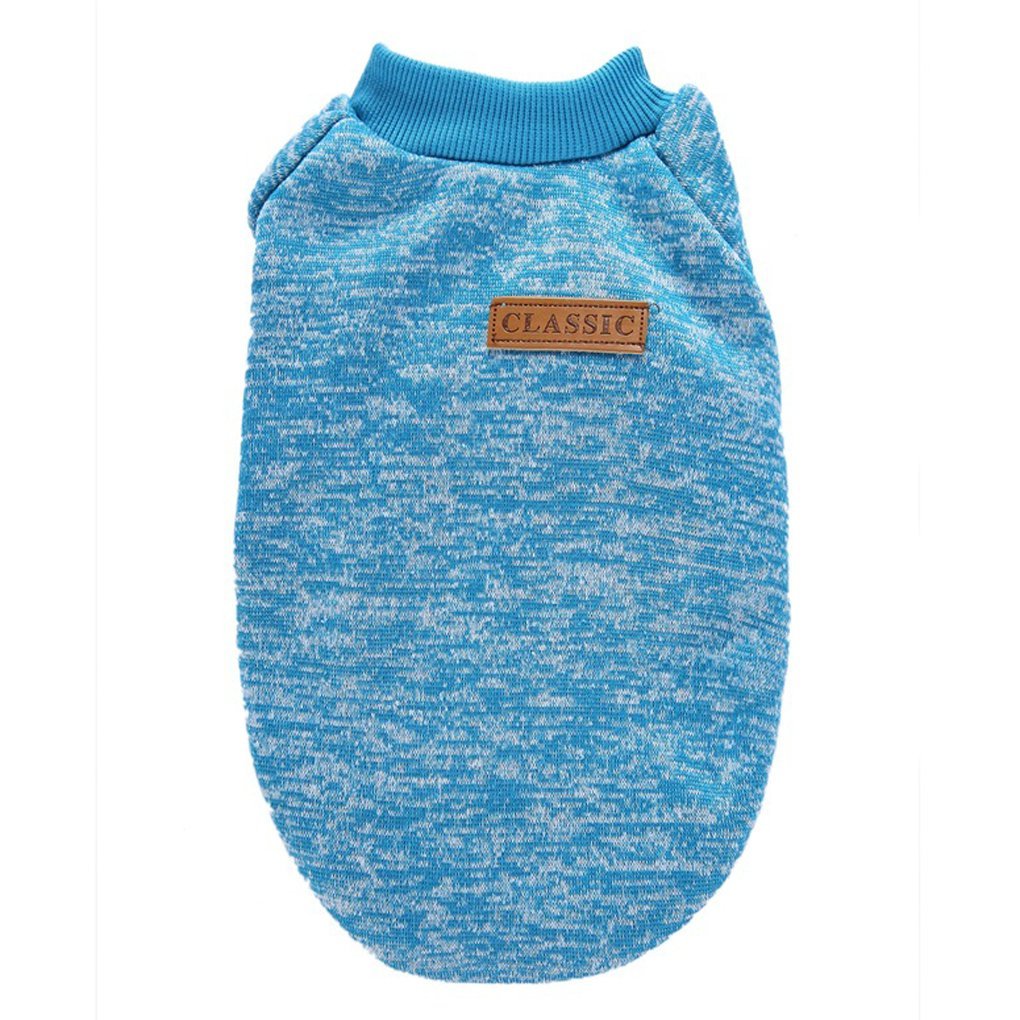 Jecikelon Pet Dog Clothes Dog Sweater Soft Thickening Warm Pup Dogs Shirt Winter Puppy Sweater For Dogs (Light Blue, S)