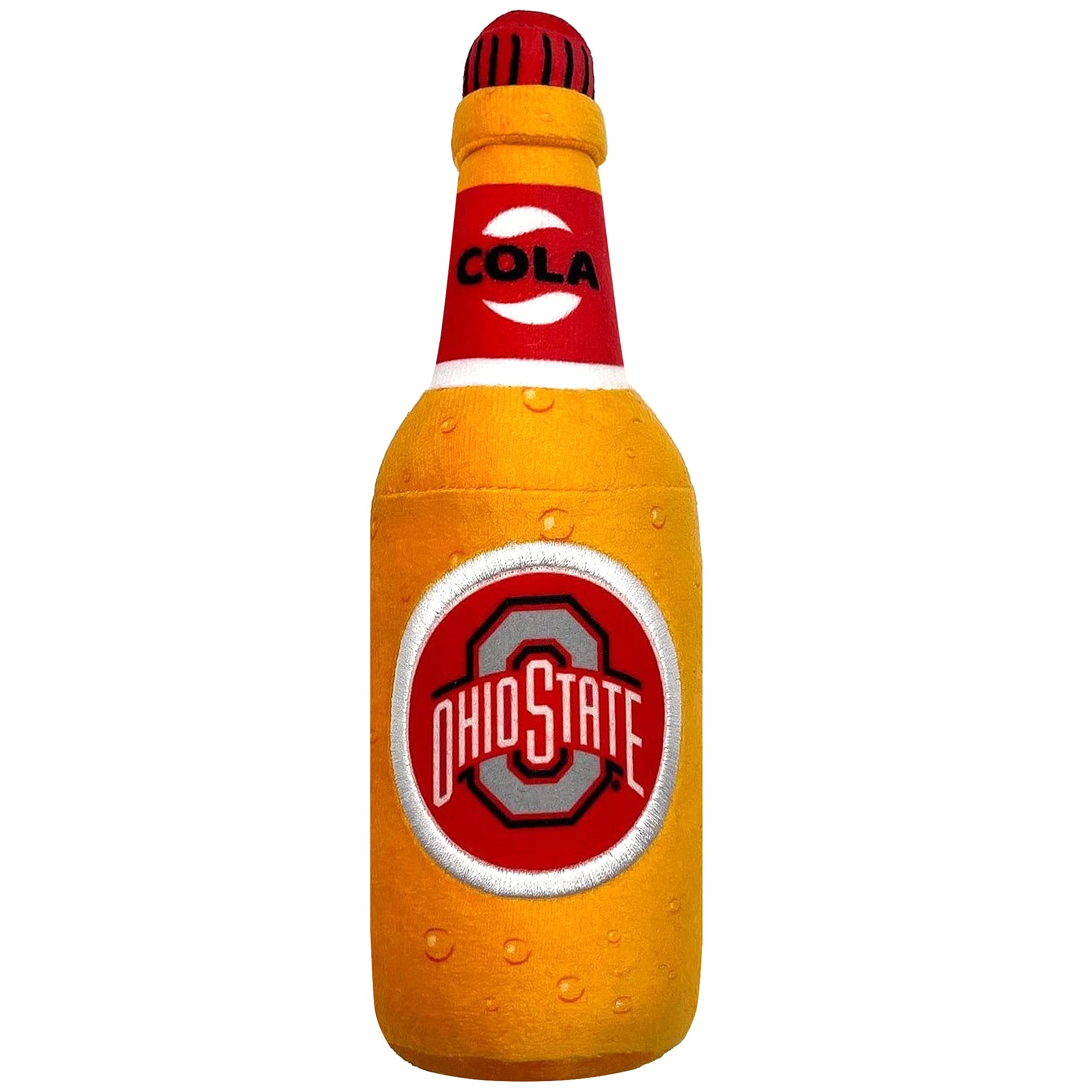 Ncaa Ohio State Buckeyes Beer Bottle Plush Dog & Cat Squeak Toy- Cutest Stadium Soda Bottle Snack Plush Toy For Dogs & Cats With