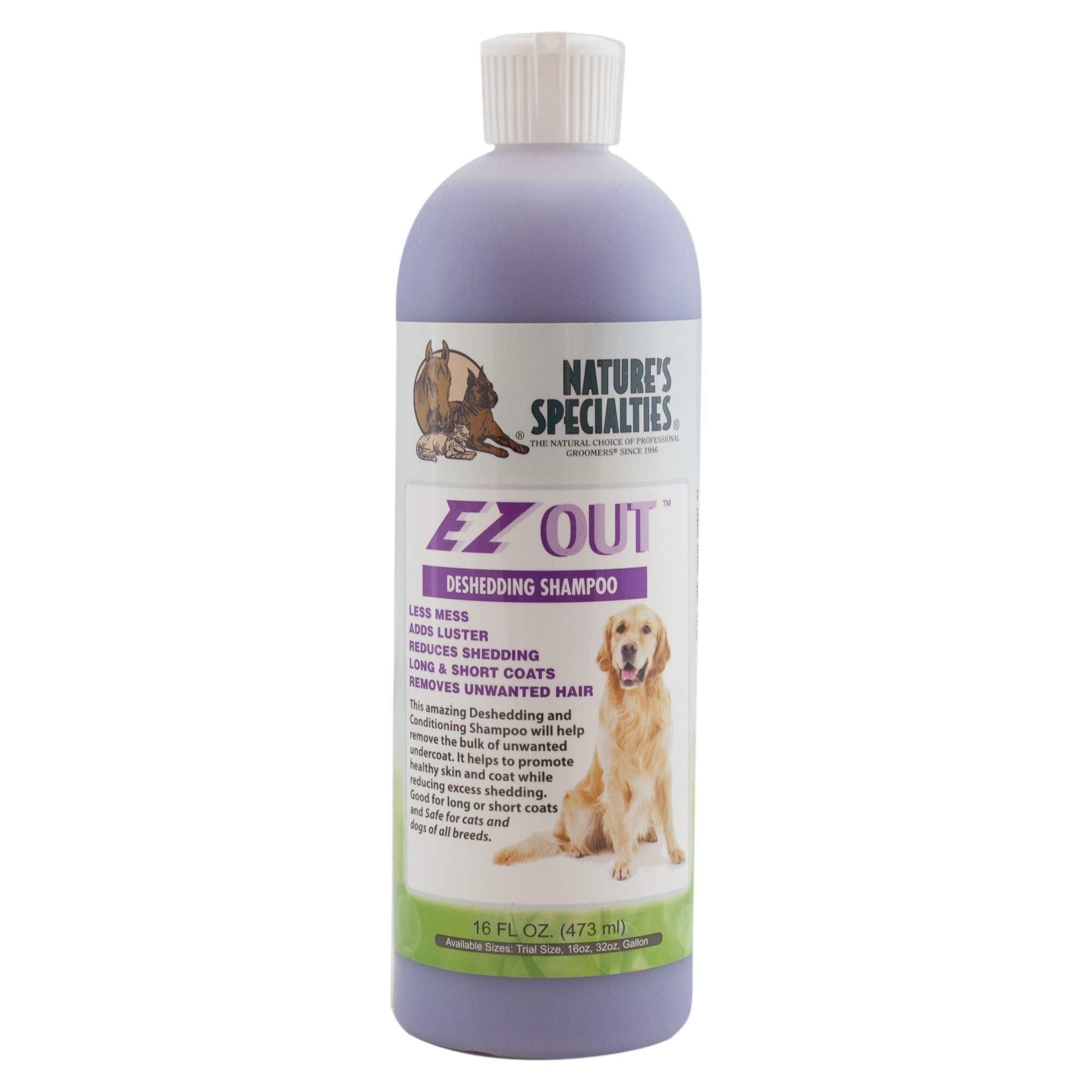 Nature's Specialties EZ Out Ultra Concentrated Deshedding Dog Shampoo for Pets, Makes up to 2 Gallons, Natural Choice for Profes