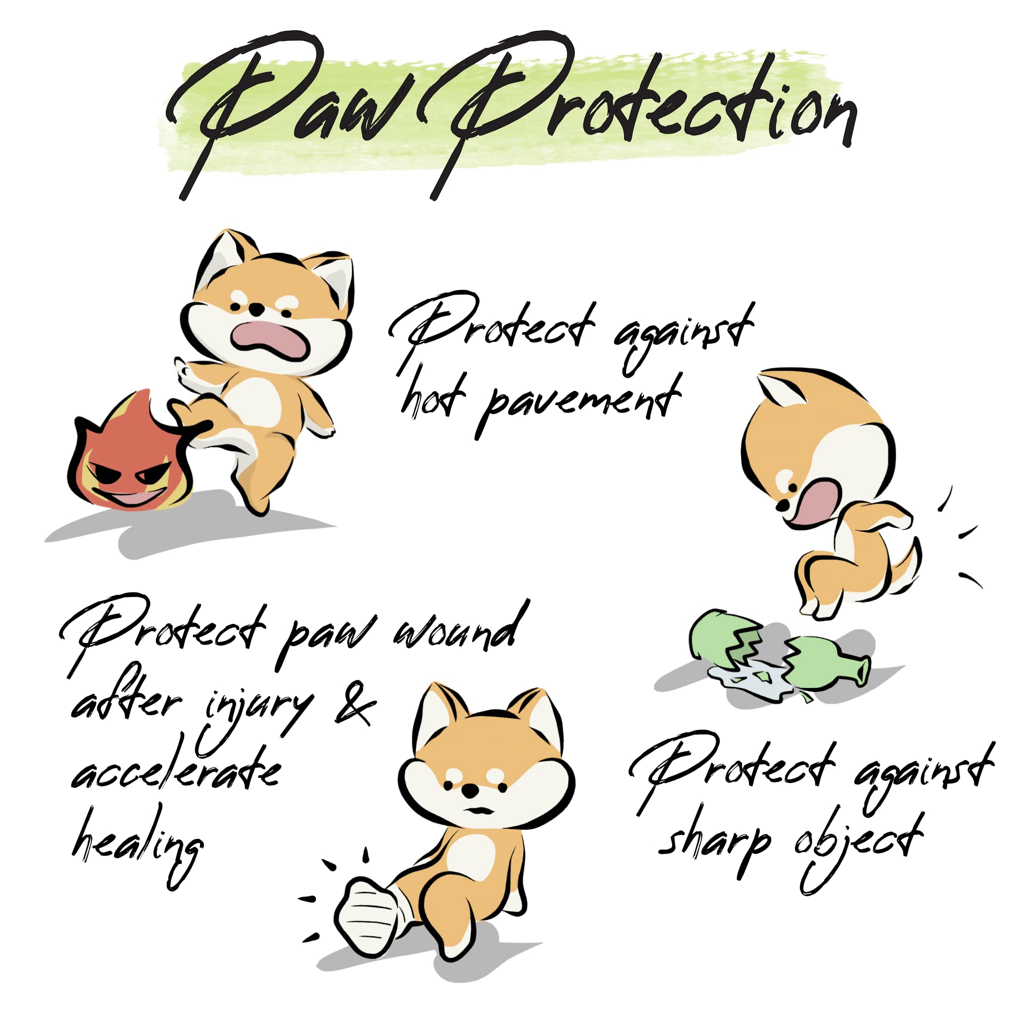 Wickedpup Pet Booties For Dogs & Cats, 48Ct | Disposable Socks To Stop Licking | Puppy Shoes For Paw Protection Against Heat, Hot Pavement, Snow | Wound Recovery Boots Foot Covers For Injured Paw (S)