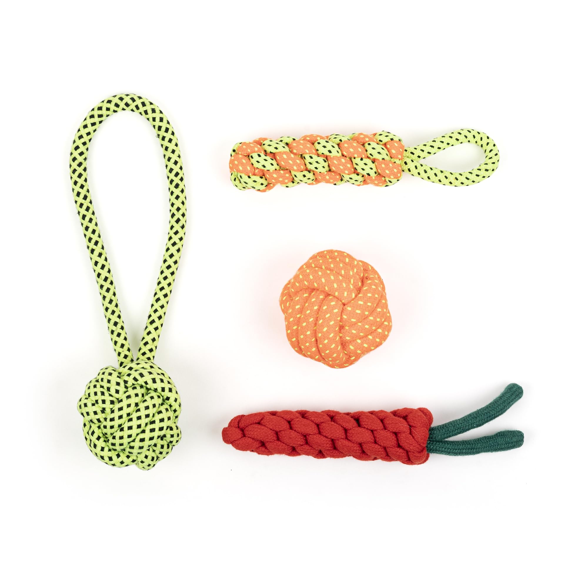 Tail Lovers Co. Knotted Tail Rope Dog Toys  Pack of 4 Assorted | Durable Dog Toys for Large Dogs, Puppies | Pet Toys & Accessor