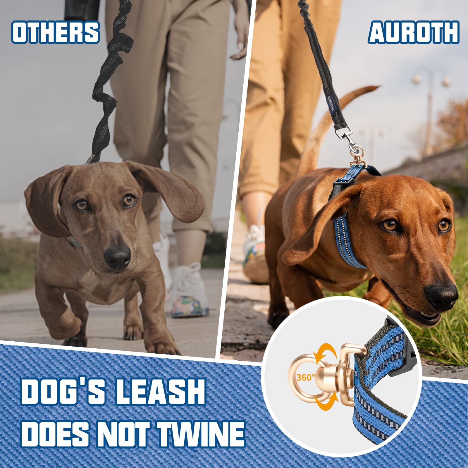 Auroth Dog Collar For Medium Large Dogs, Reflective Dog Collar, Soft Nylon Adjustable Dog Collars With Heavy Duty Metal D Ring T