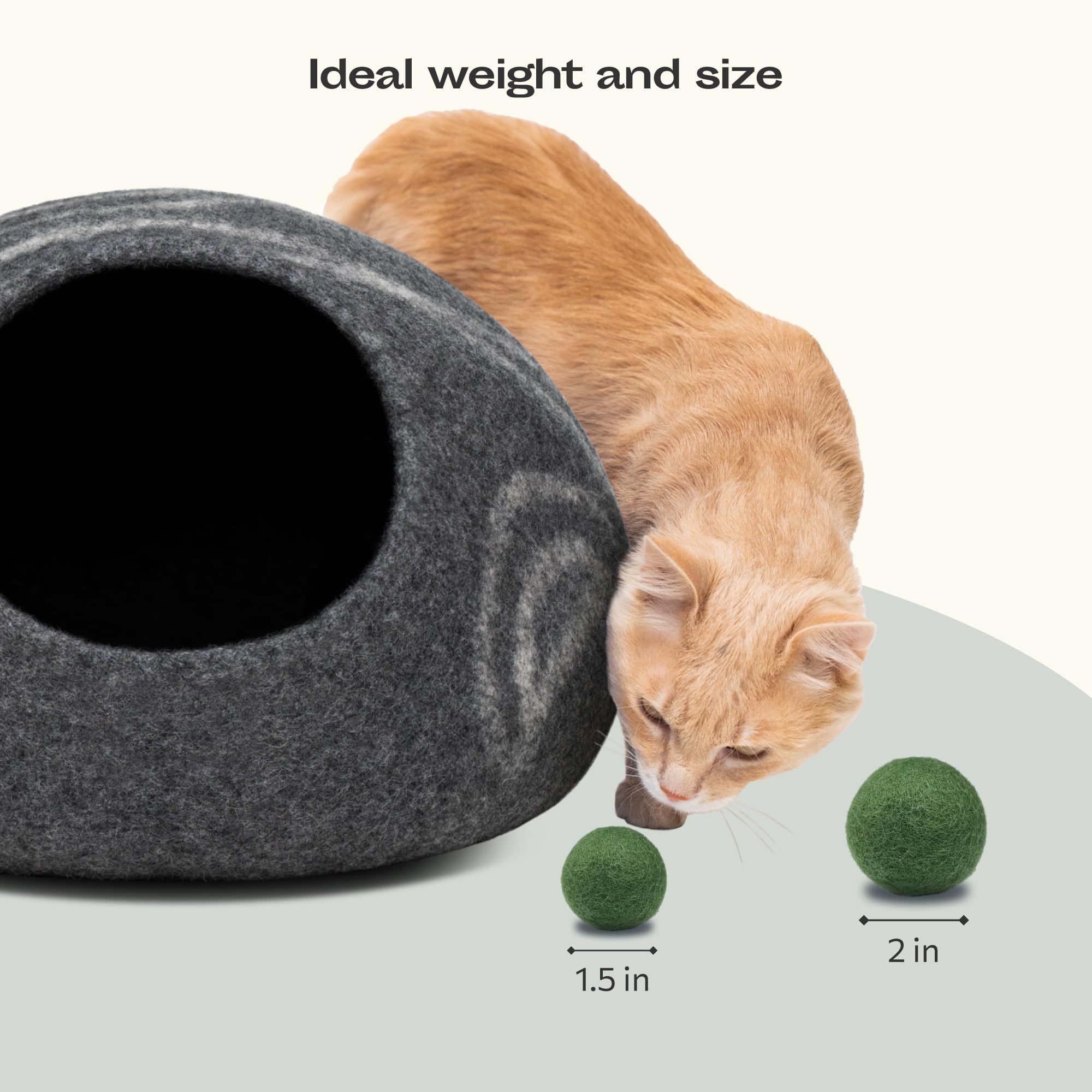 Meowfia Wool Ball Toys - 6-Pack Of Safe For Cats And Small Dogs Balls - 2 Inch Felted Wool Cat Toy And Dog Toy - Perfect With Ca