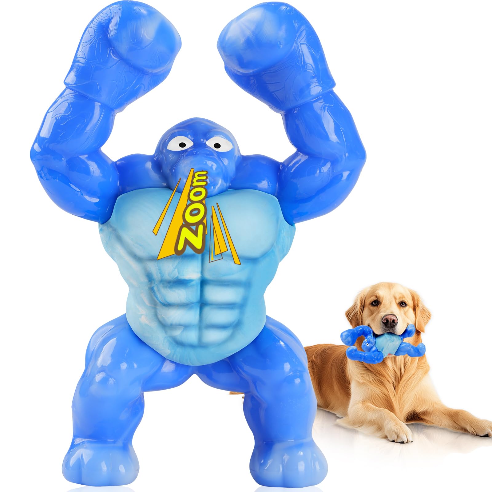Dog Toys For Aggressive Chewers, Indestructible Chew Toys For Medium Large Breeds(20-80Lb), Durable Squeaky Tough Dog Toy To Kee