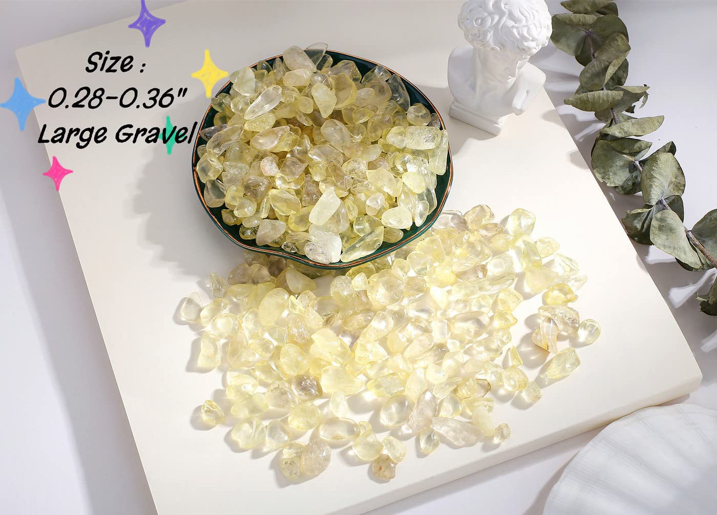 0.6lb Citrine Crystals Quartz Tumbled Stones Chips Stone Crushed Crystal Natural Irregular Polished Rocks Gem Gravel Home Decora