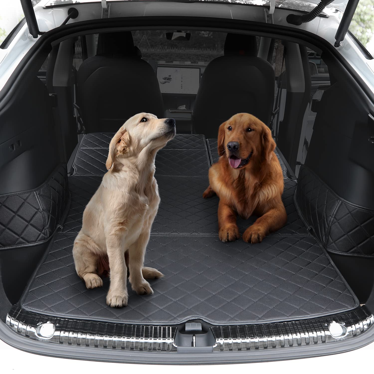 Thinsgo For Tesla Model Y Trunk Pet Mat Waterproof Cargo Liner For Dogs Rear Seat Cover For Tesla Model Y