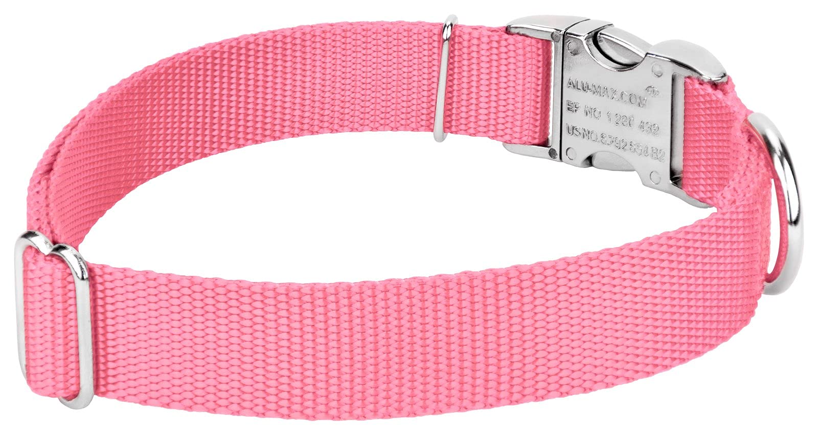 Country Brook Design - Vibrant 30+ Color Selection - Premium Nylon Dog Collar With Metal Buckle (Extra Large, 1 Inch, Pink)