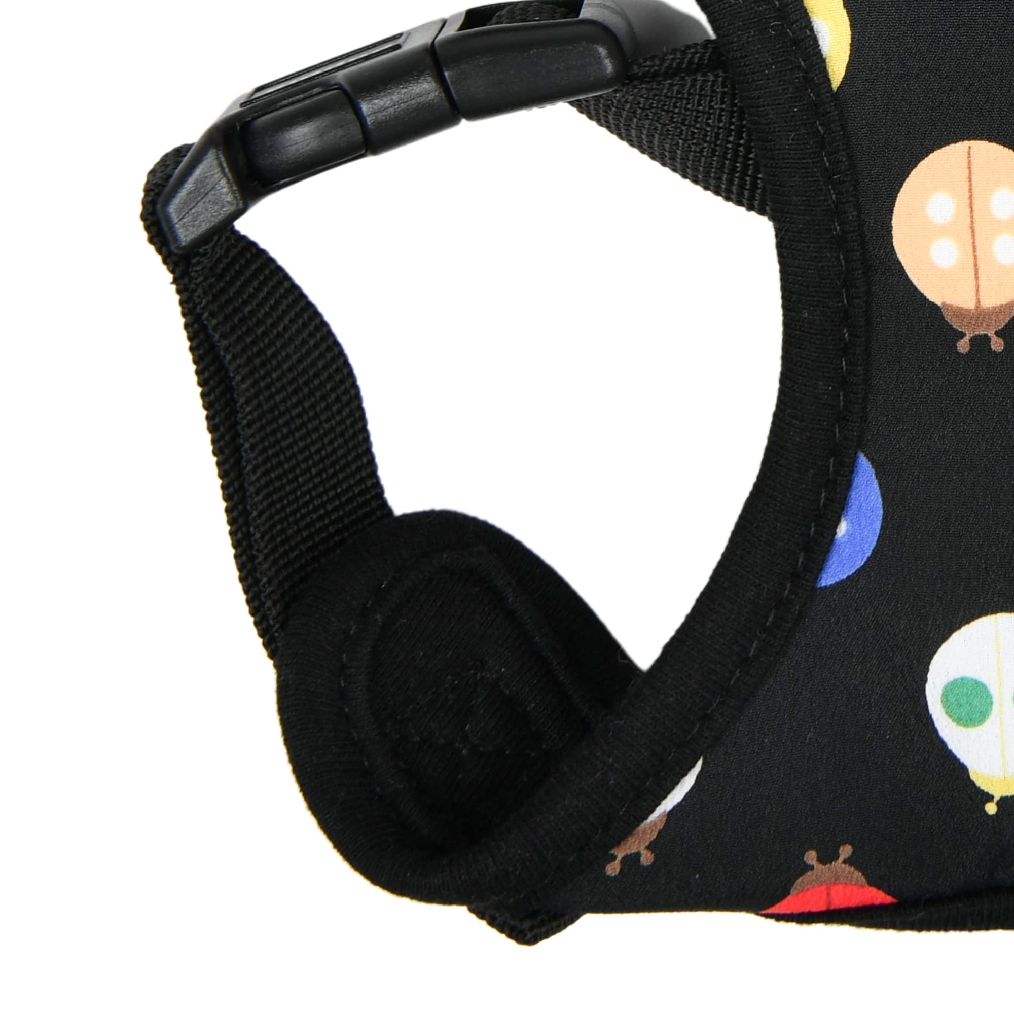 Puppia Spring And Summer Fashion Over-The-Head Dog Harness, Black_Ladybeetle, Small