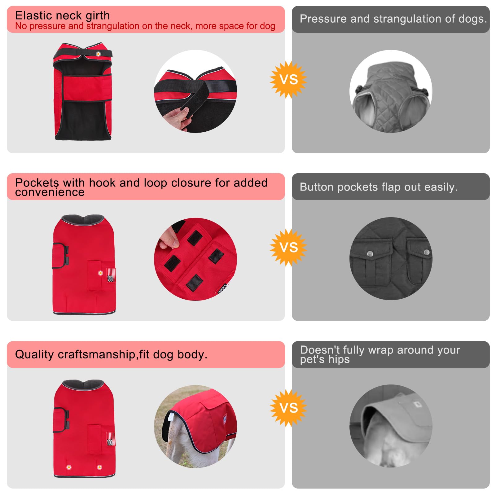 BEAUTYZOO Reflective Dog Winter Coat - Waterproof Windproof Dog Jacket with Fleece Lining - Sizes for Small to Great Dane