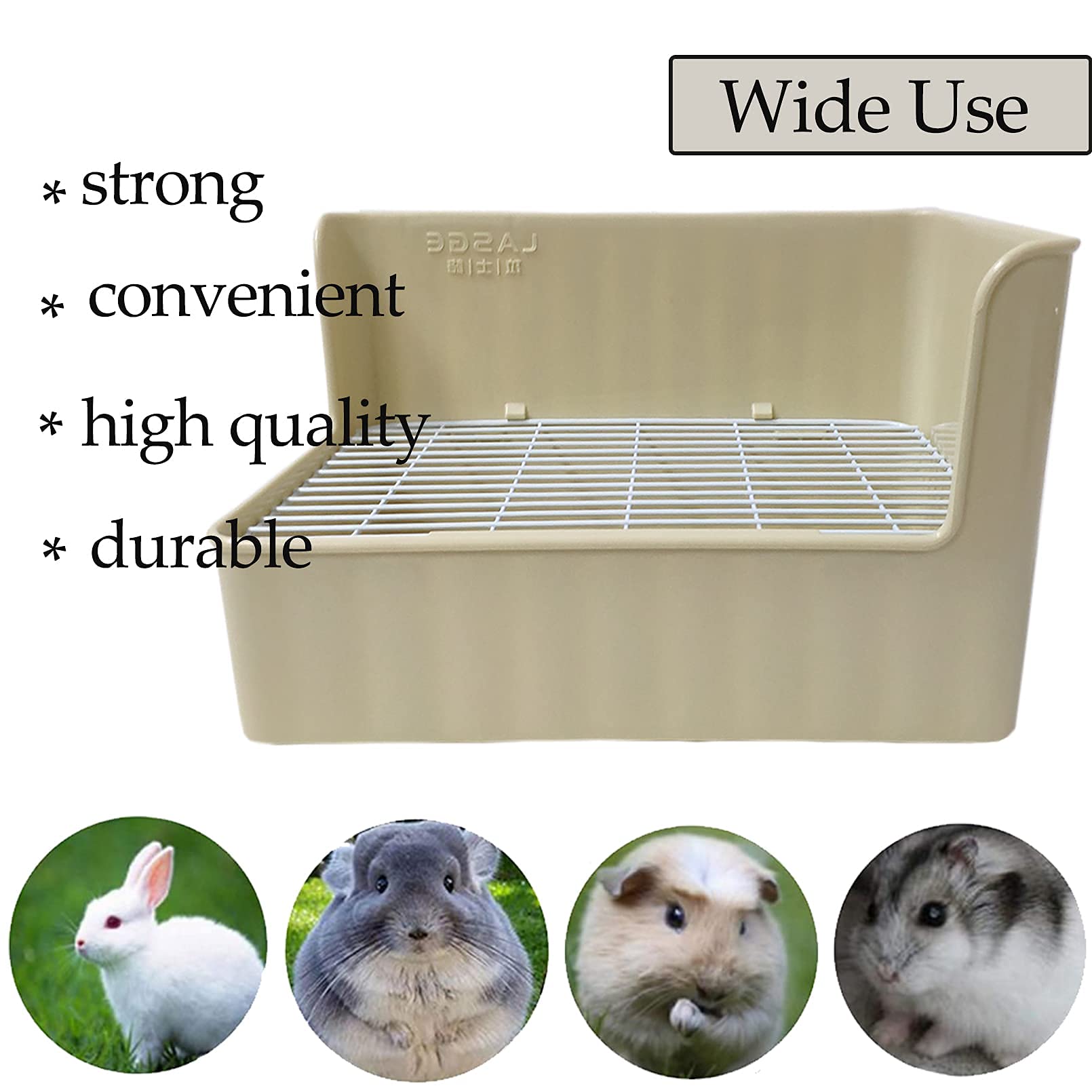 Tfwadmx Rabbit Litter Box Toilet Bunny Corner Litter Pan Pet Toilet Potty Trainer With Scoop Rabbit Chew Toys For Guinea Pigs Galesaur Chinchilla Ferret Small Animal (Brown)