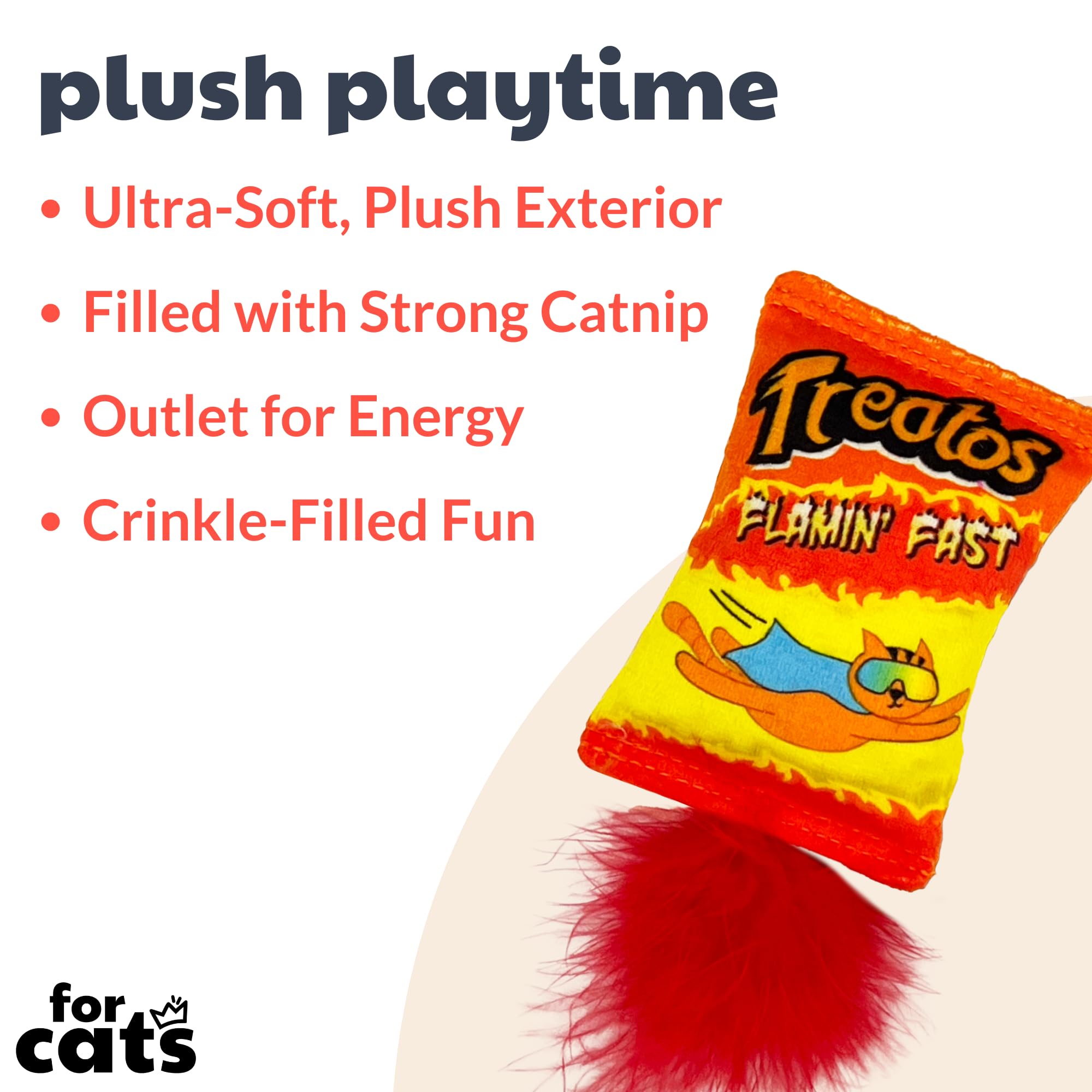 Huxley & Kent Plush Cat Toy - Treatos Snacks - Snack Attack Strong Catnip Filled - Plush Interactive Kitten And Cat Toy With Cat