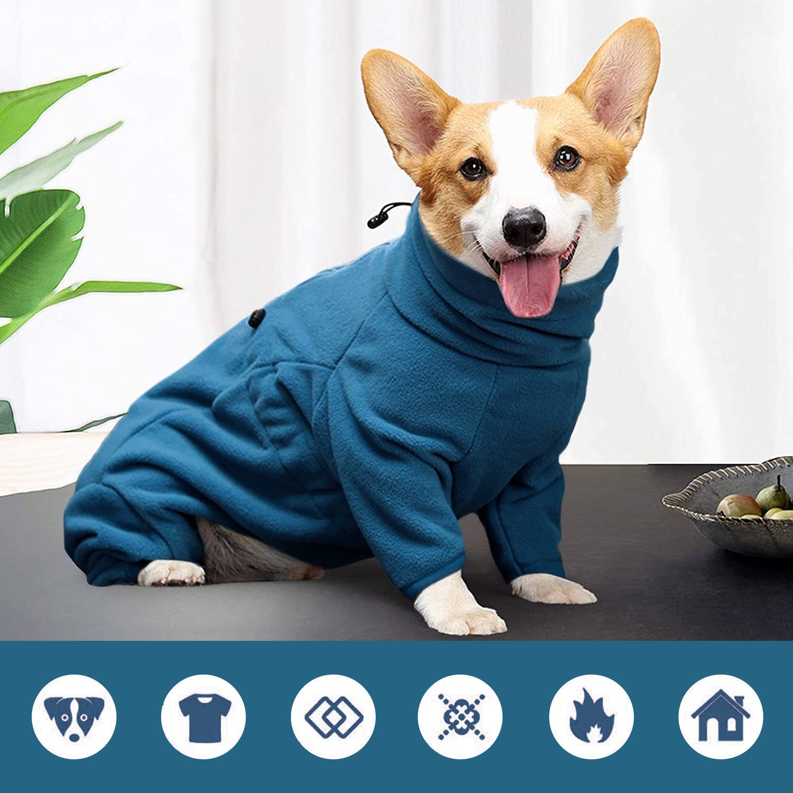 Rozkitch Dog Winter Coat Soft Fleece Pullover Pajamas, Pet Windproof Warm Cold Weather Jacket Vest Cozy Onesie Jumpsuit Apparel