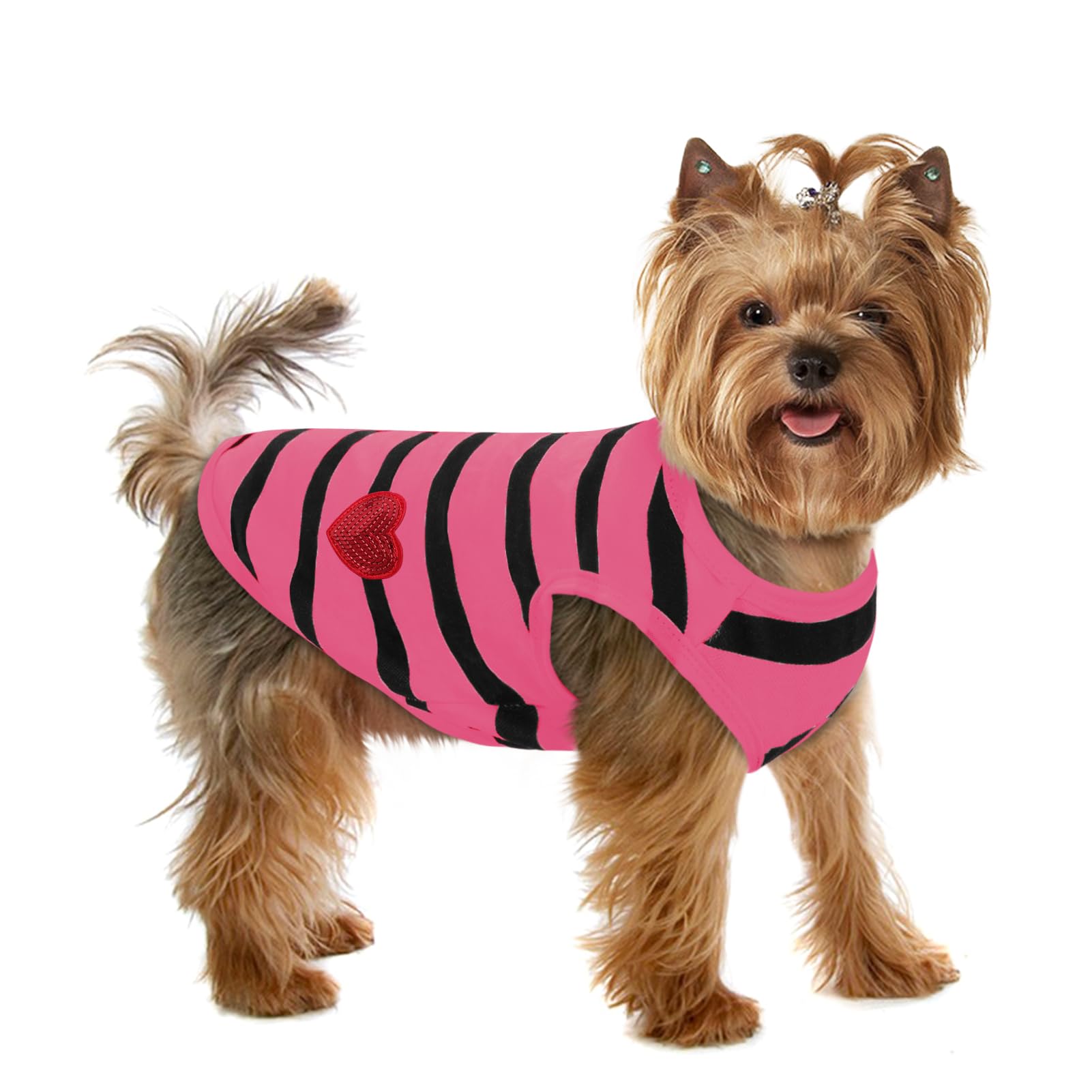 Preferhouse Dog Striped T-Shirts For Small Dogs Cats, Dog Vest Pet Apparel Tee Shirts Spring Summer Suitable For Small And Mediu
