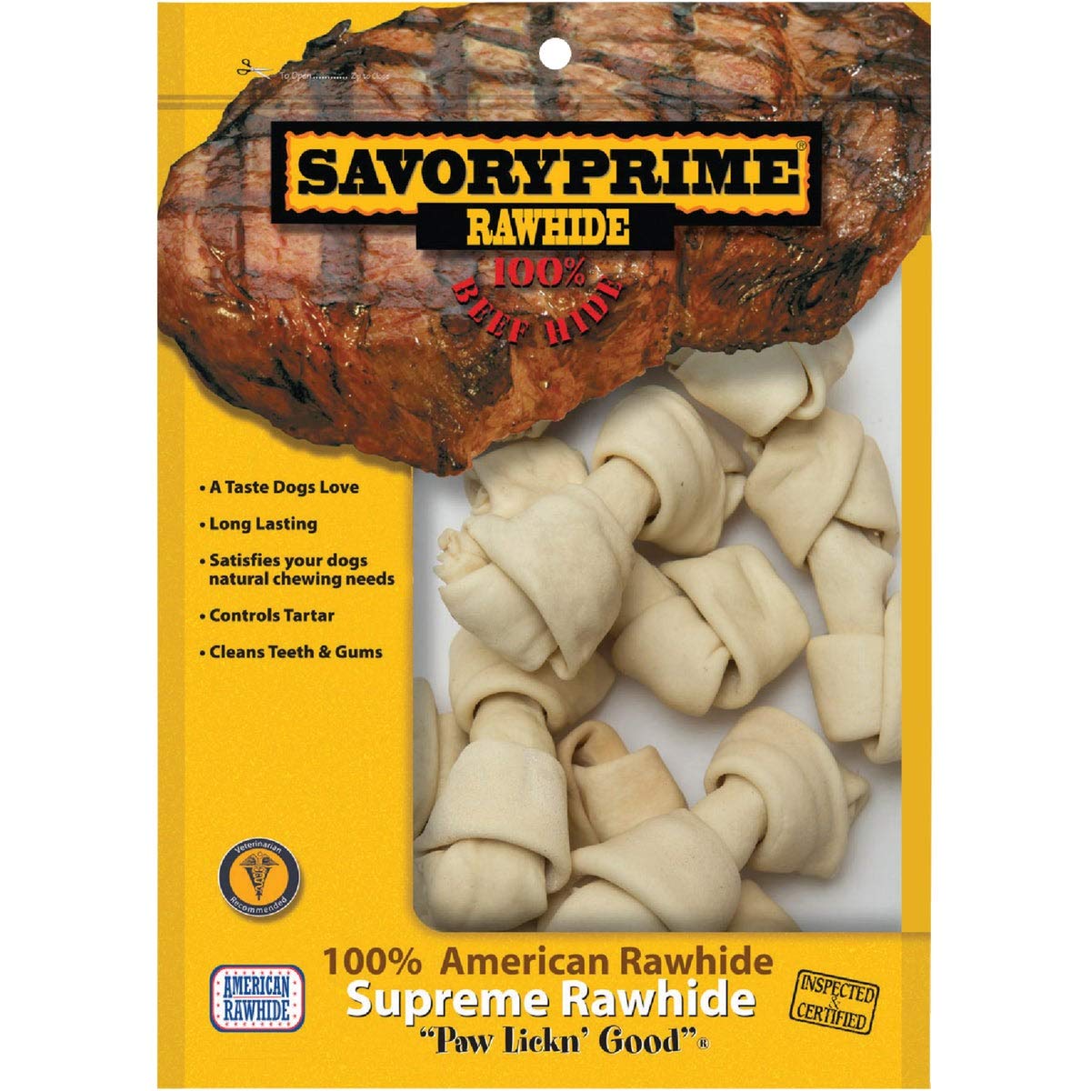 Savory Prime 00995 Small White Knotted American Rawhide Bone Value Pack