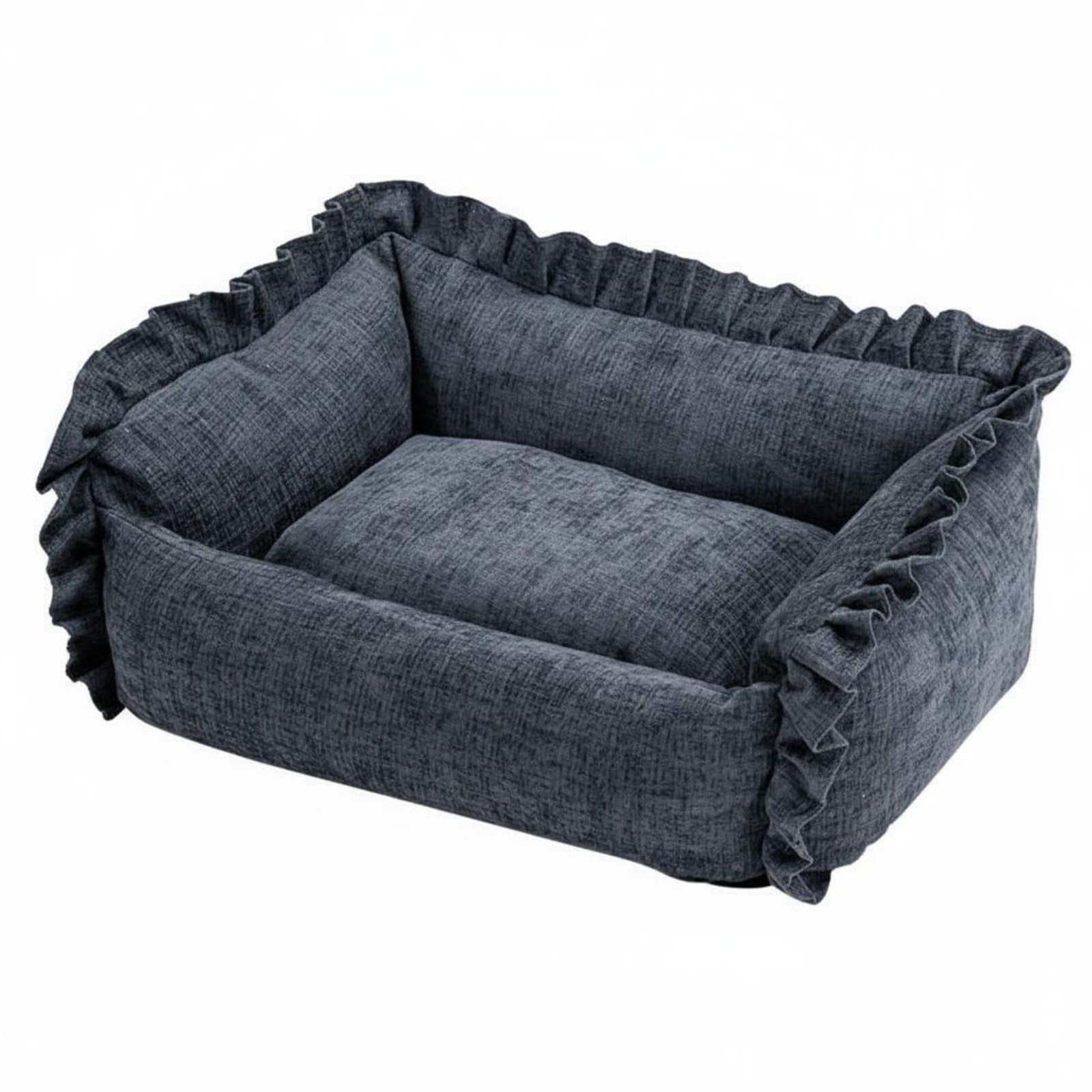 Washable Dog Couch Bed WearResistant Removable Cover Pet Bed Nordic Design Soft Pet Sofa for Cats, Indoor, Sea Blue, S