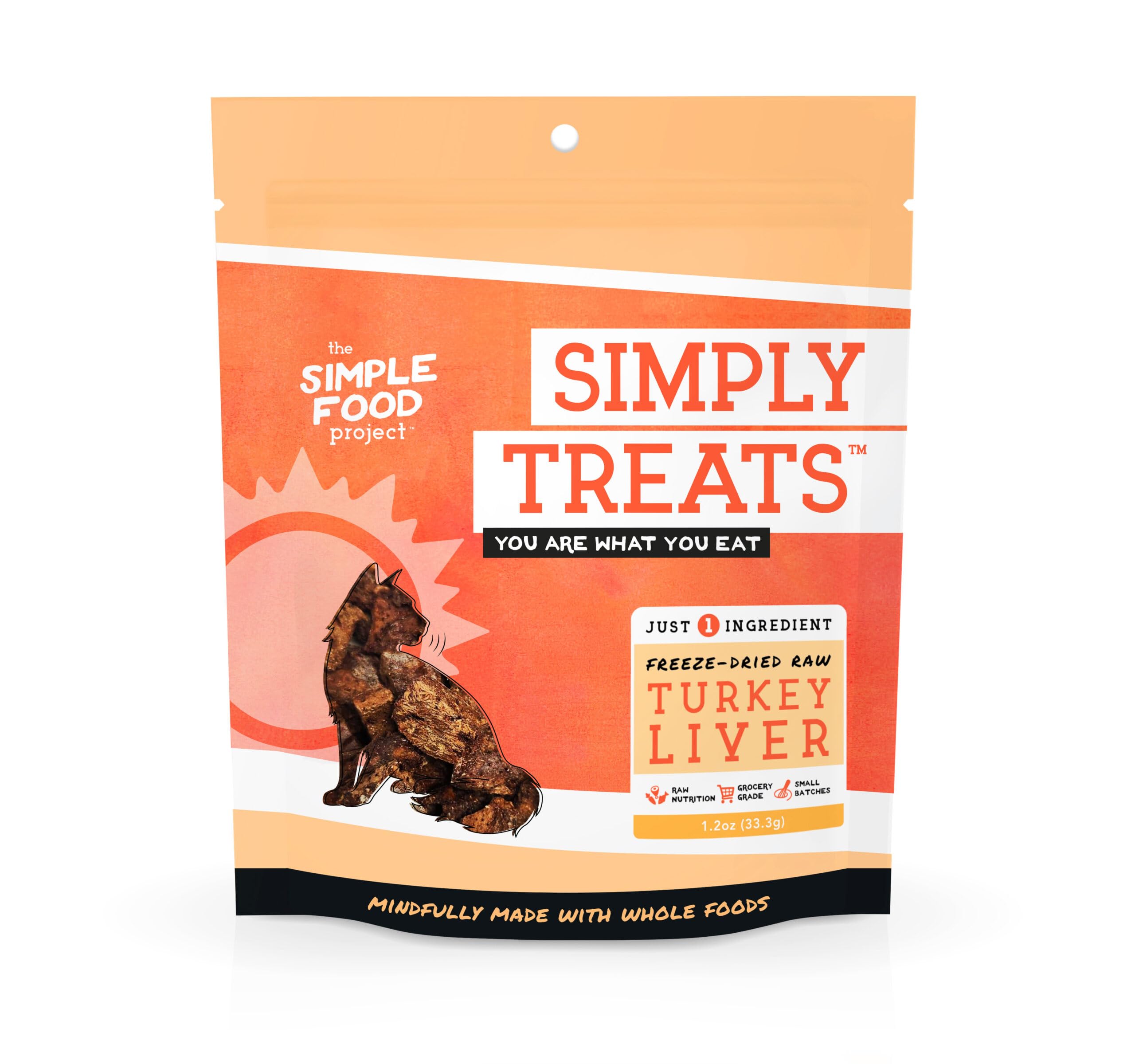 Simple Food Project The Freeze Dried Raw Cat Treats Grain Free, All Natural, with Just 1 Ingredient - Turkey Liver