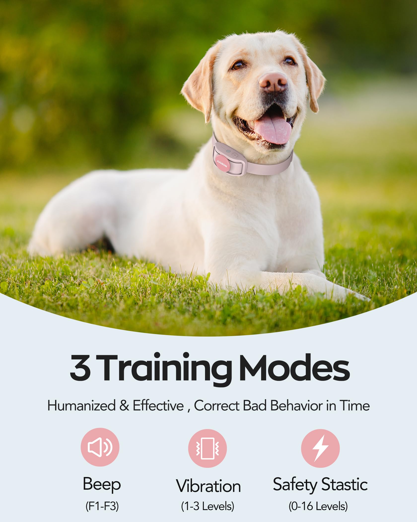 Jugbow Dog Training Collar - 4200Ft Remote Dog Collar With 3 Training Modes, Electric Collar With Led Light & Ipx8-Waterproof, R