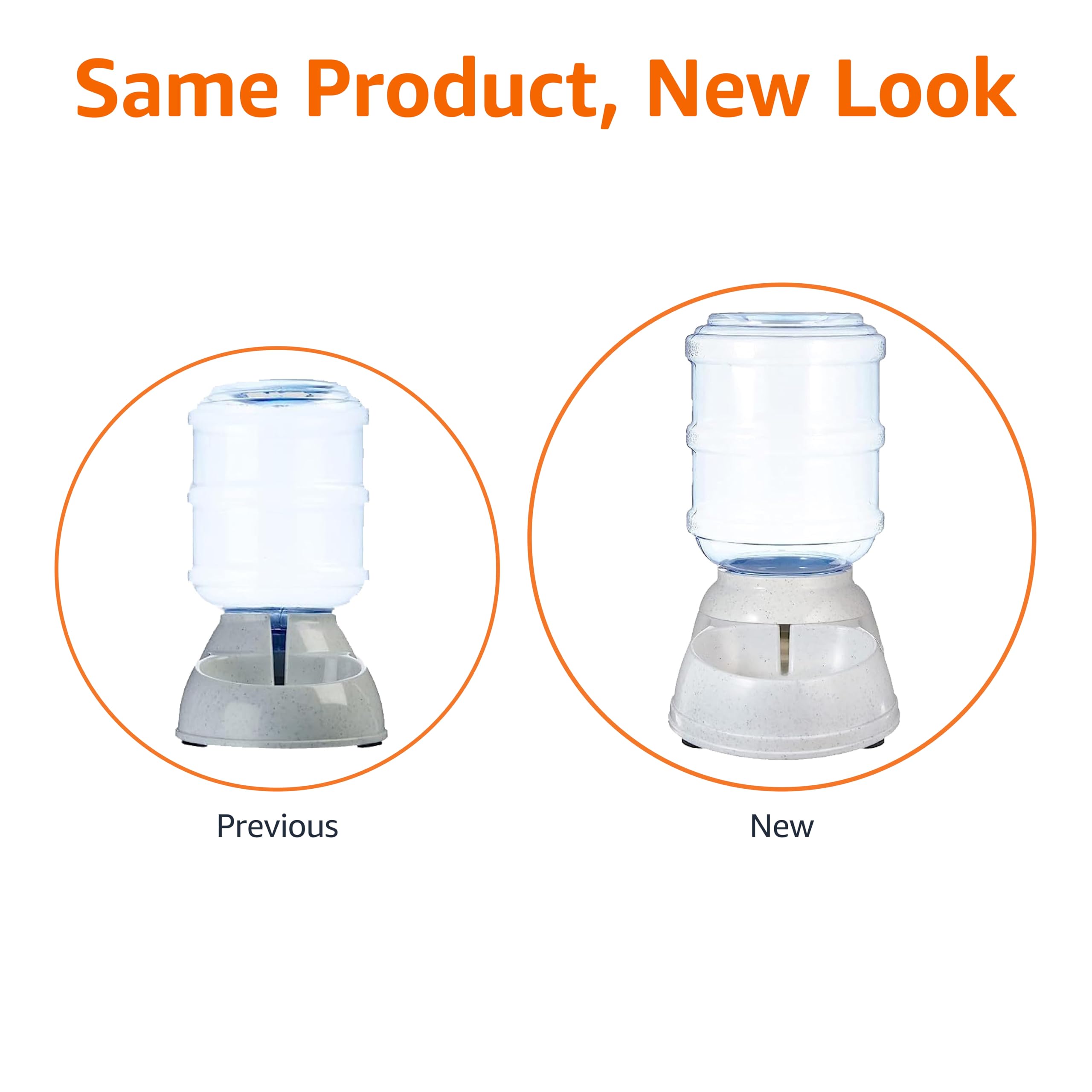 Amazon Basics Gravity Pet Water Dispenser For Cat, Dog, 1 Gallon Capacity, Gray