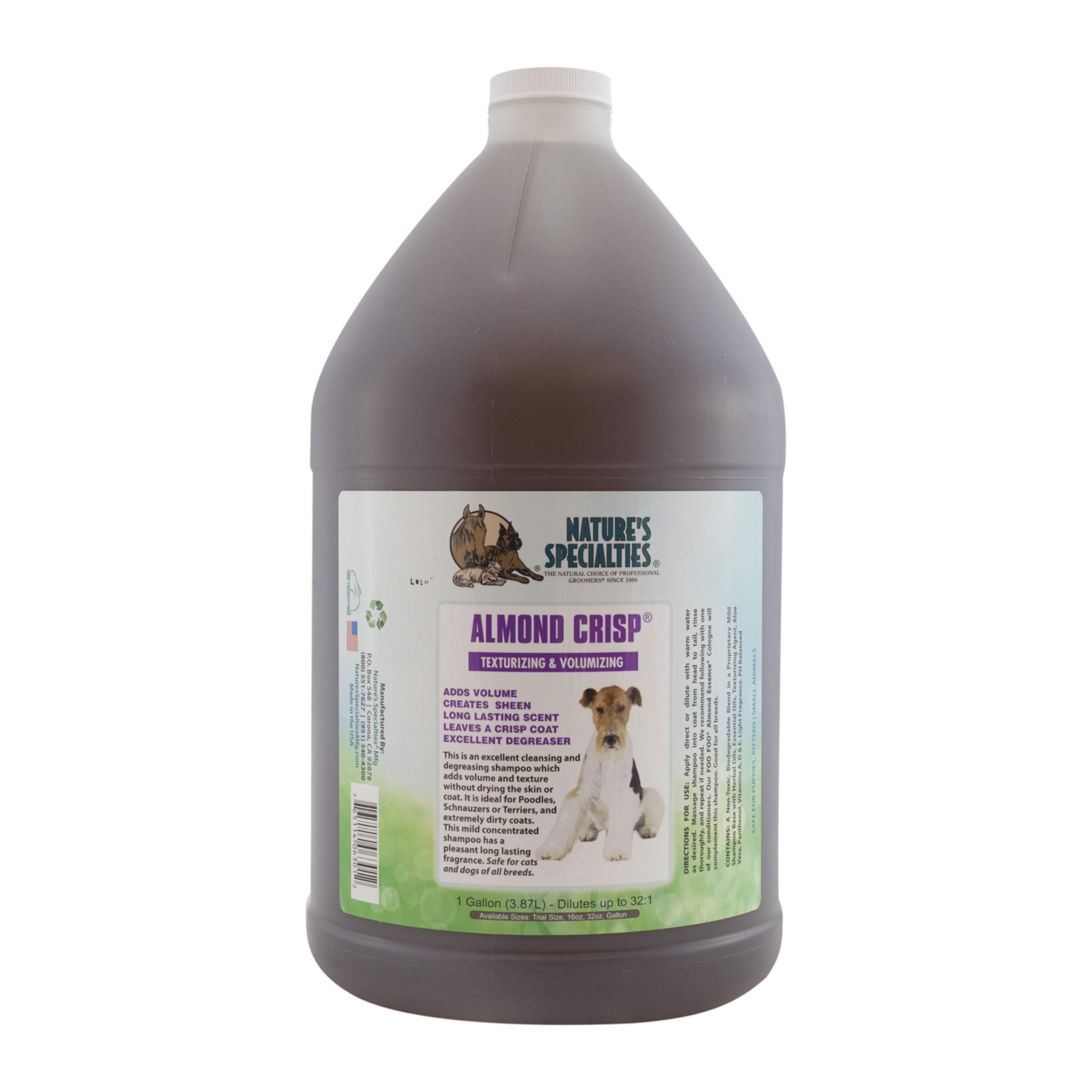 Nature'S Specialties Almond Crisp Ultra Concentrated Dog Shampoo For Pets, Makes Up To 32 Gallons, Natural Choice For Profession