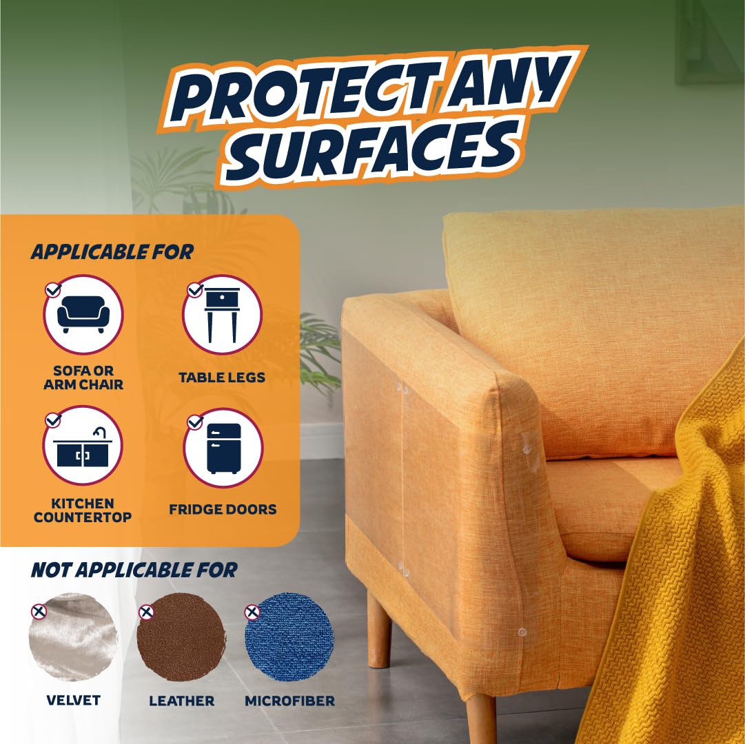 Furniture Protectors From Cats - 10-Pack Xxl Couch Protector For Cats - Anti Cat Scratch Furniture Protectors Guards - Sofa Corn