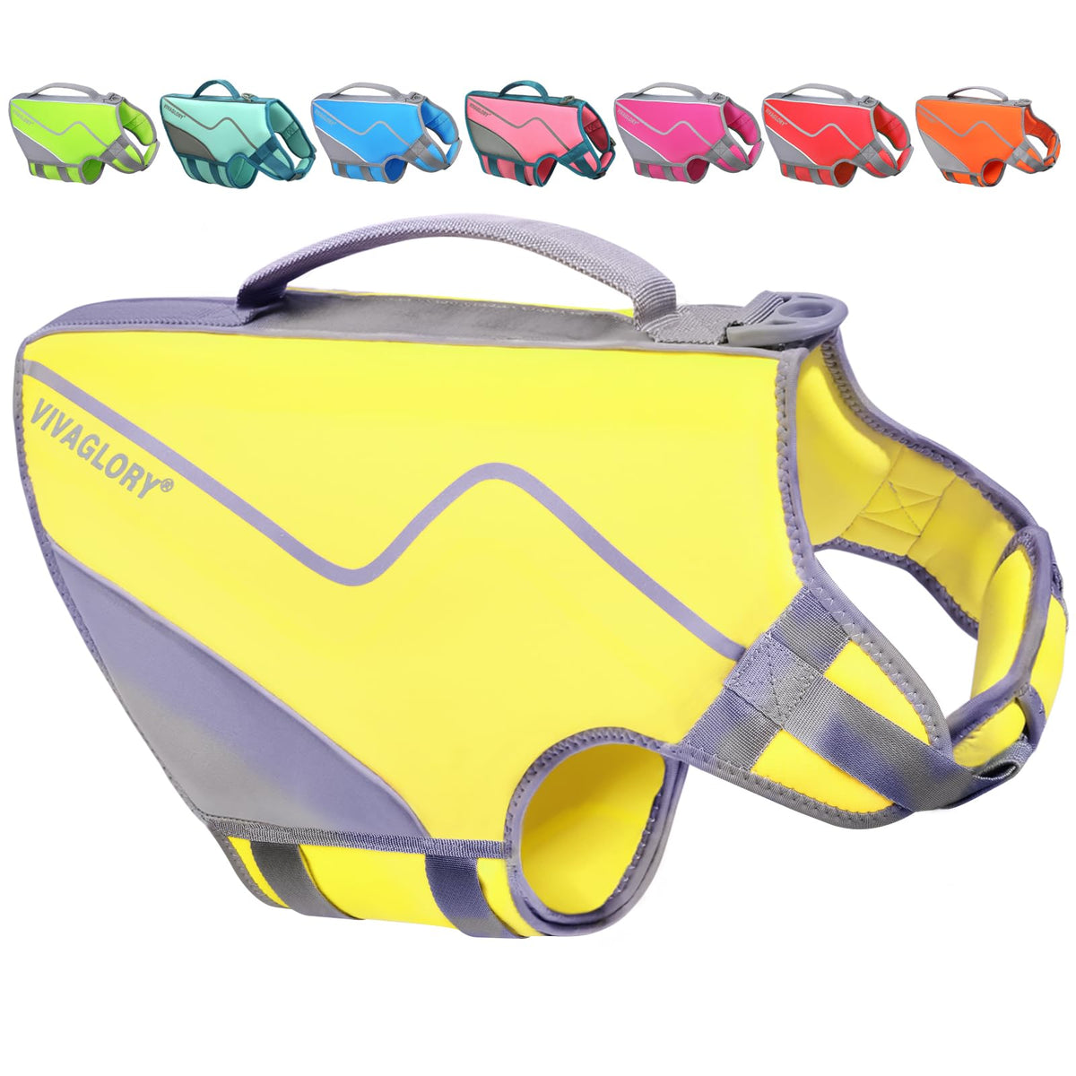 Vivaglory Neoprene Dog Life Jacket Puppy Life Jacket For Boating Hunting & Swimming, Lightweight With Leash Ring, Xs, Yellow