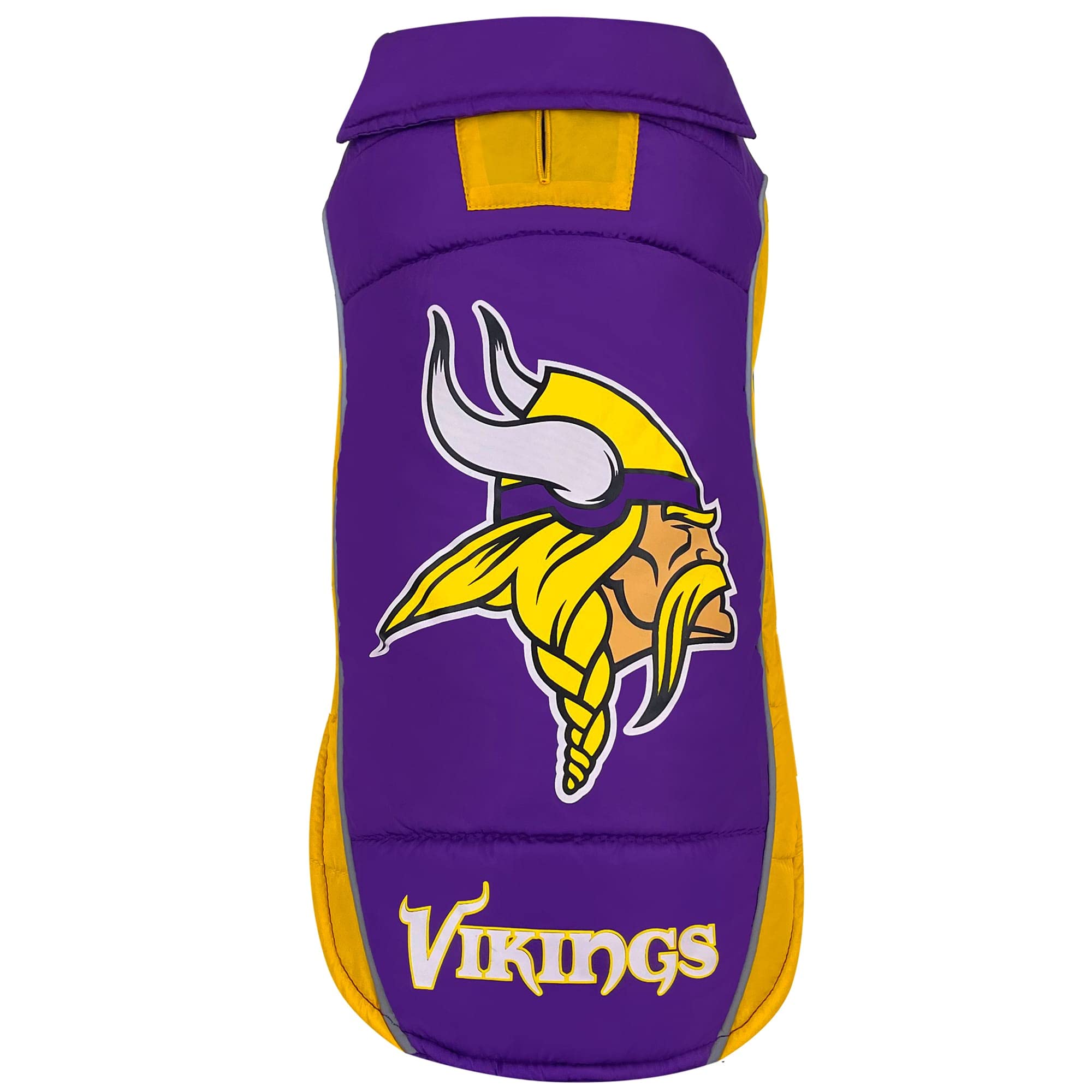Nfl Minnesota Vikings Puffer Vest For Dogs & Cats, Size Medium. Warm, Cozy, And Waterproof Dog Coat, For Small And Large Dogs/Ca