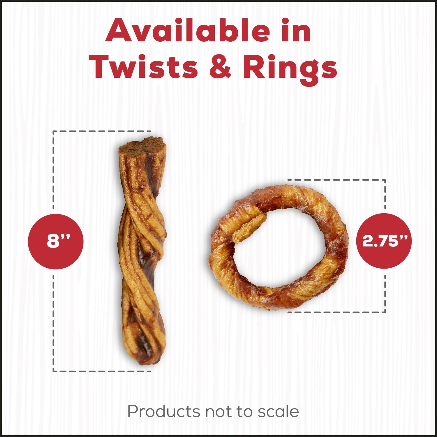 Country Kitchen Rawhide Free Twists Dog Chews, Made with Real Beef, 3 Count
