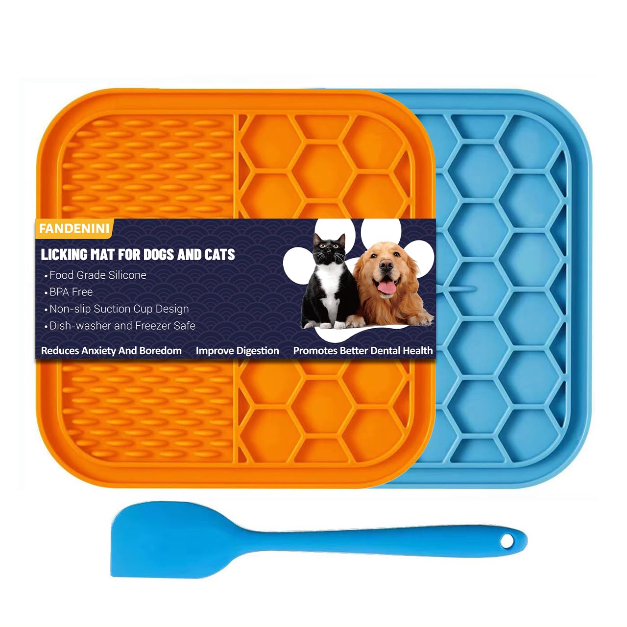 2PCS Lick Mat for Dogs, Silicone Dog Licking Mats with Suction Cups for Anxiety Relief, Cat Peanut Butter Lick Pad, Dog Treat Ma