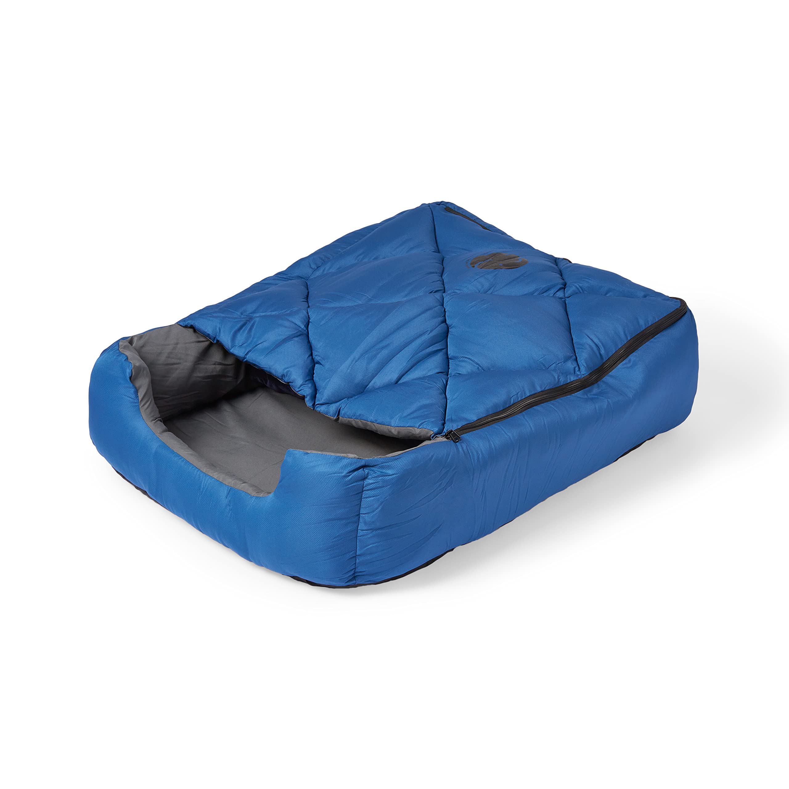 OmniCore Designs Pet Sleeping Bag (SM/Blue) with Zippered Cover for Travel, Camping, Backpacking, Hiking | Good for Small and La