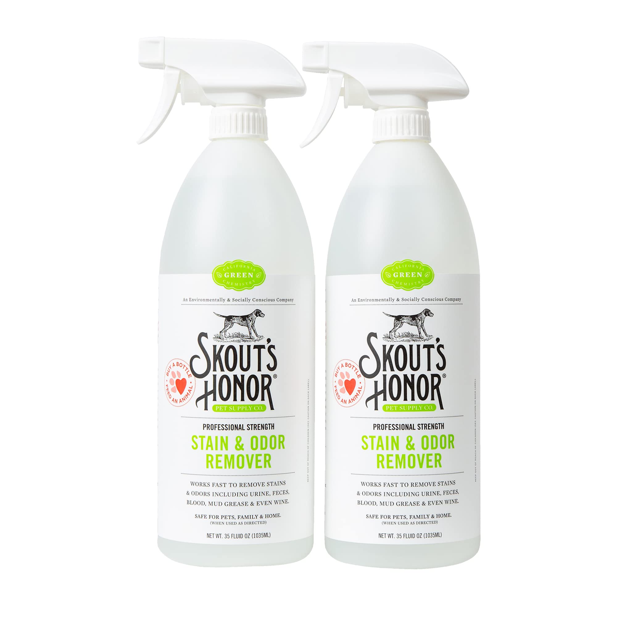 SKOUT'S HONOR Pet Stain and Odor Remover - Powerful Cleaner for Dog Urine, sweat, and other messes, Destroys and Removes Odor an